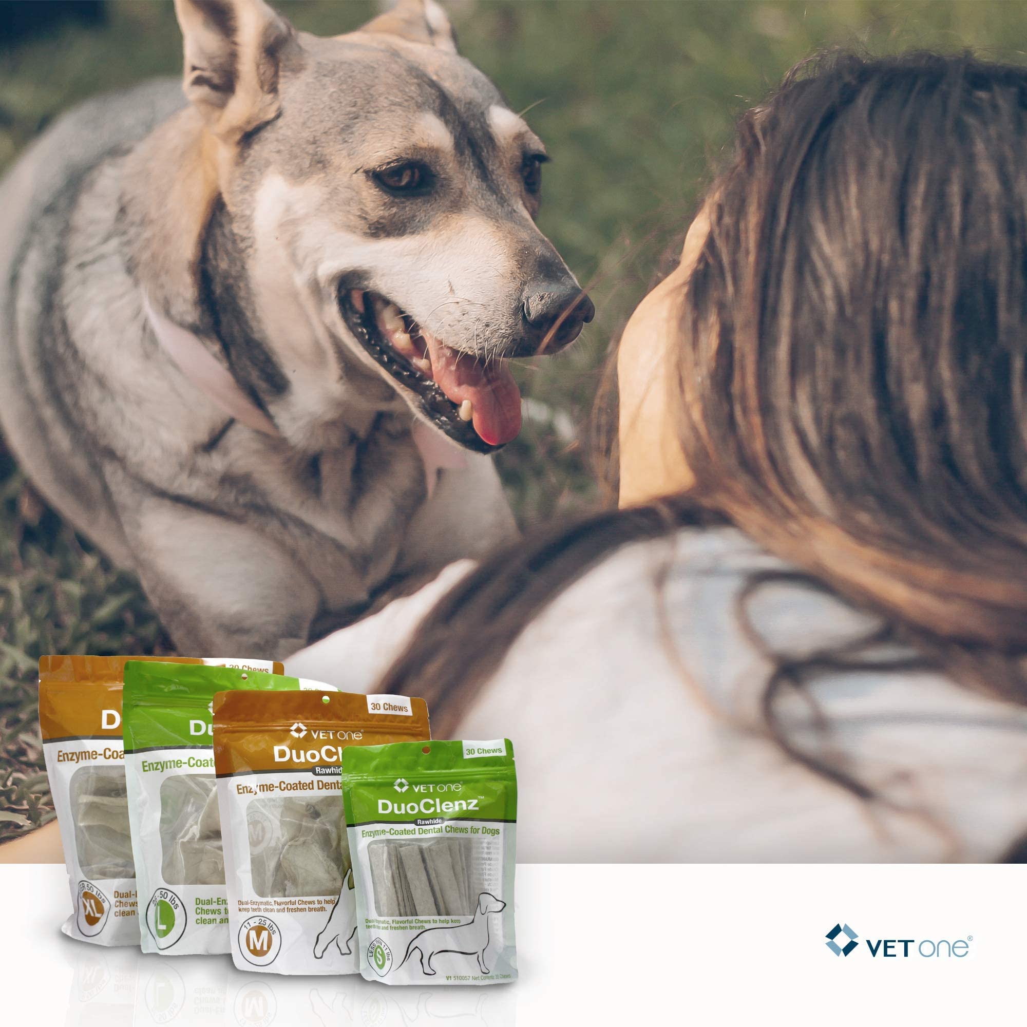 vetone DuoClenz Enzyme Coated Dental Chews for Medium Size Dogs 30 Count