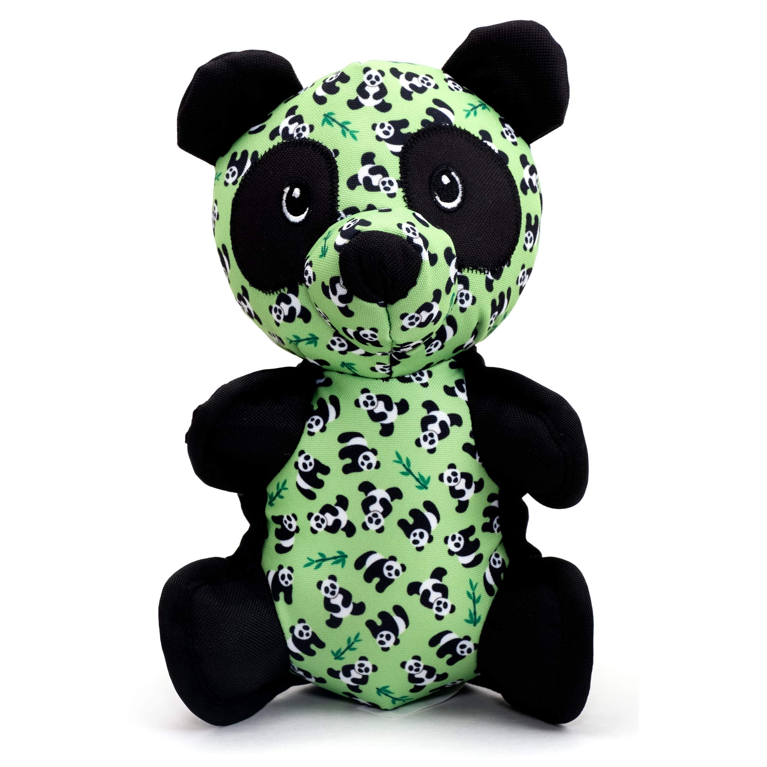 The Worthy Dog Bamboo Panda Green Plush Bone Chew Toy, Fun Fetch Play With Squeaker For Puppy Dogs! Durable Material For Aggressive Chewers
