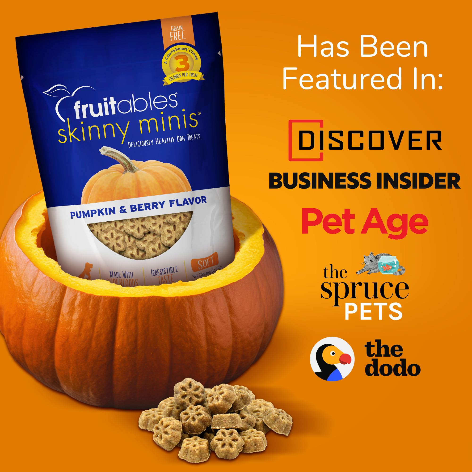 Fruitables Skinny Mini Dog Treats - Healthy Treats for Dogs - Low Calorie Training Treats - Free of Wheat, Corn and Soy - Waterm