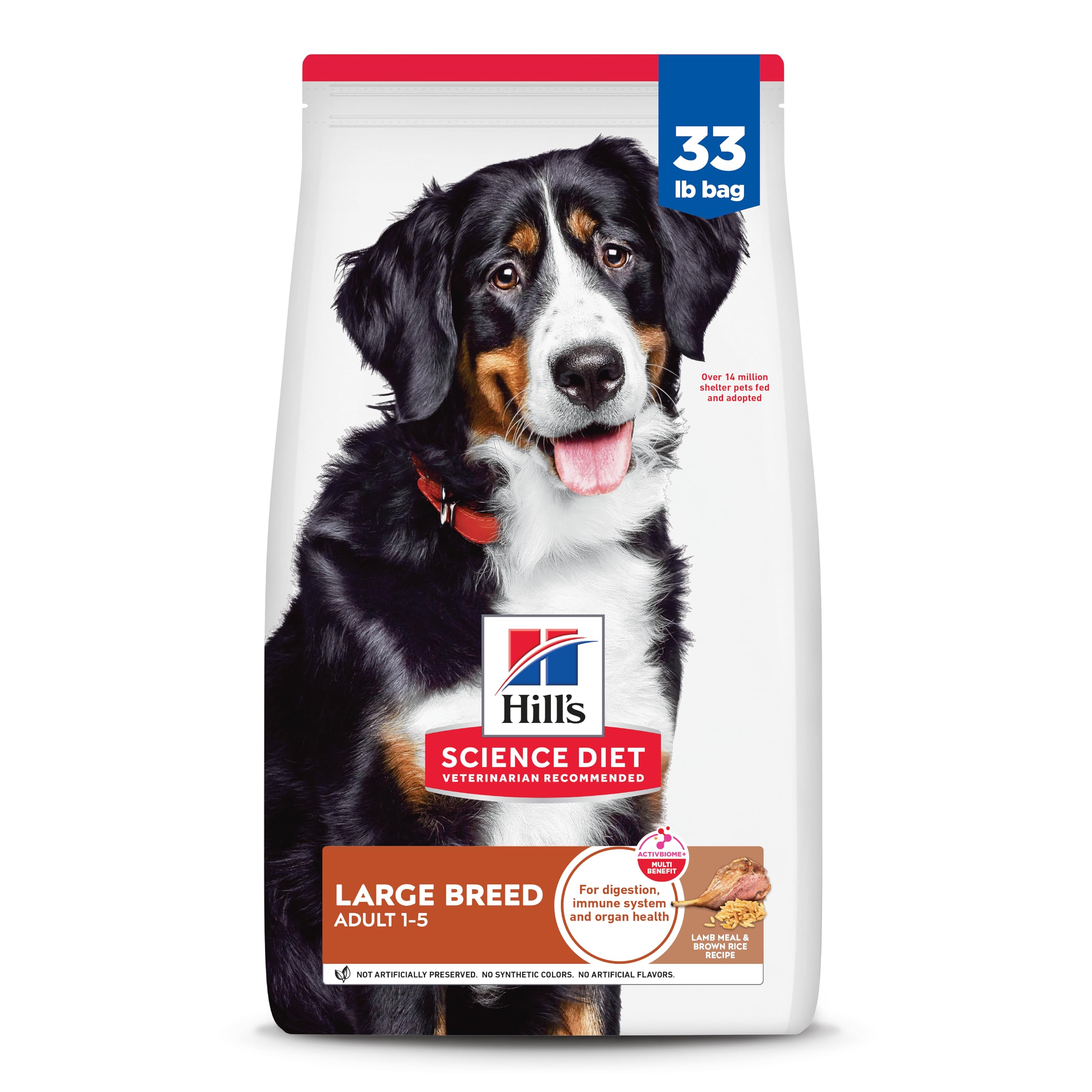 Hills Science Diet Large Breed Adult Dry Dog Food 1-5, Quality Protein for Joint Support & Lean Muscles, Lamb & Brown Rice Reci