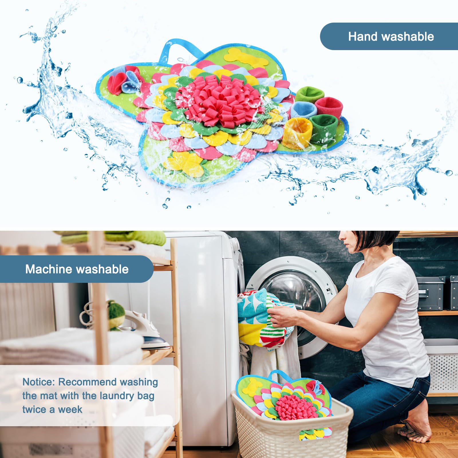 Ankilo Snuffle Mat For Slow Eating & Stress Relief - 20'' X 20'' Smell Training Mat For Small To Large Dogs