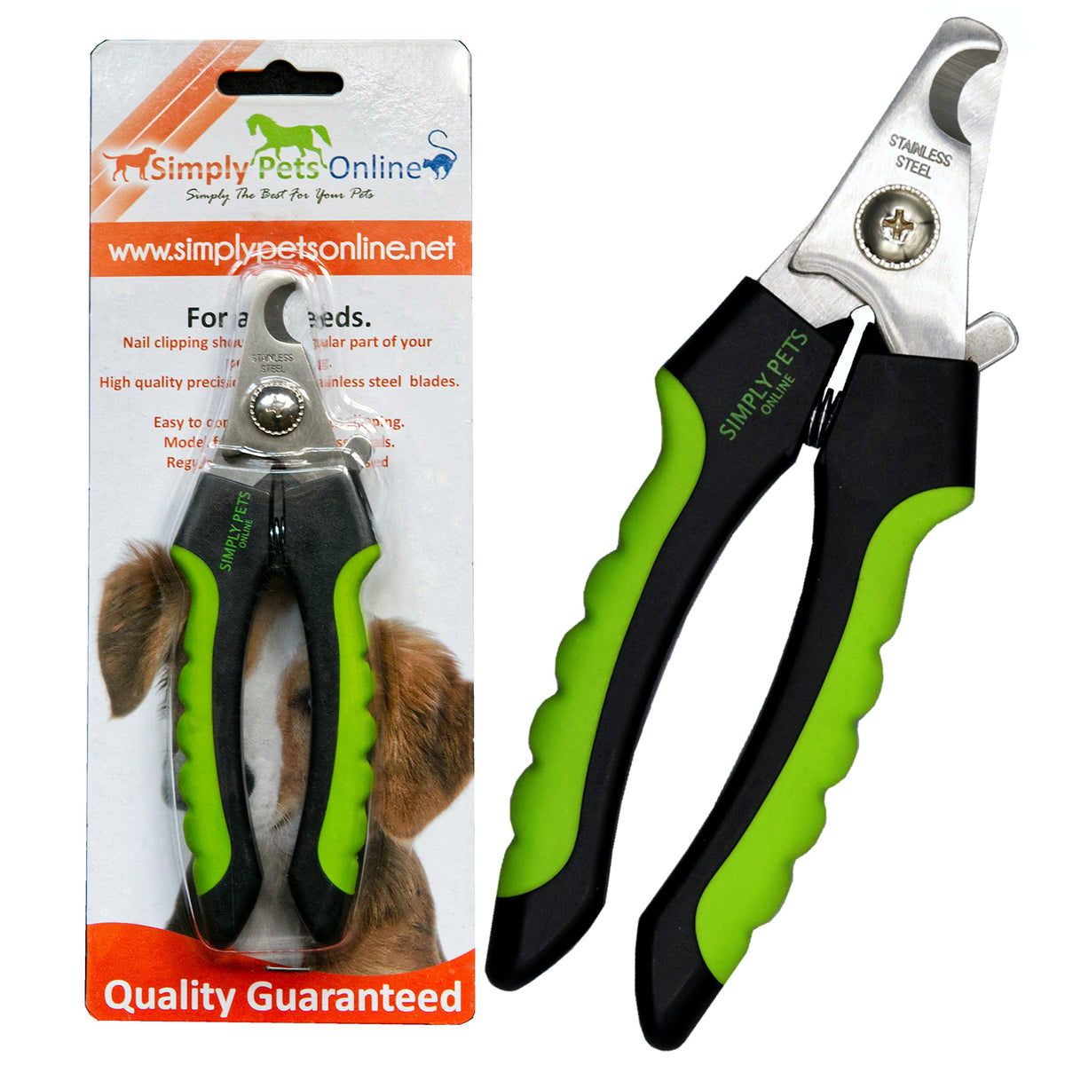 Dog Nail Clippers With Safety Guard - Superior Sharpness - Veterinarian Designed - For Medium And Large Dogs - Professional Stainless Steel Dog Nail Trimmers