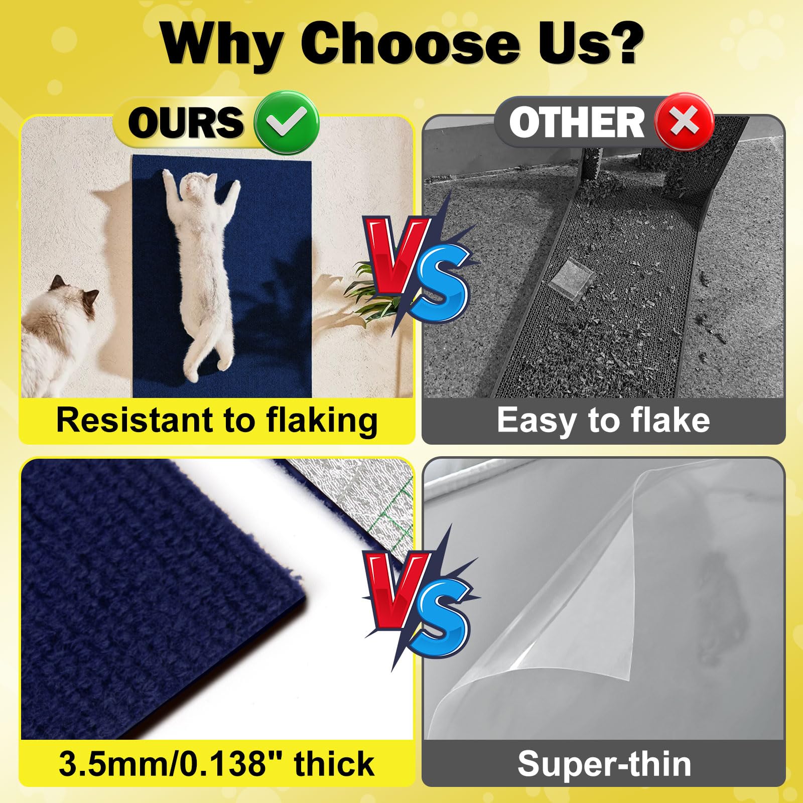 Enonci 78.7''X15.8'' Large Couch Protector From Cat Claws,Anti Scratch Furniture Protector For Cats Corner Wall Scratcher,Replac