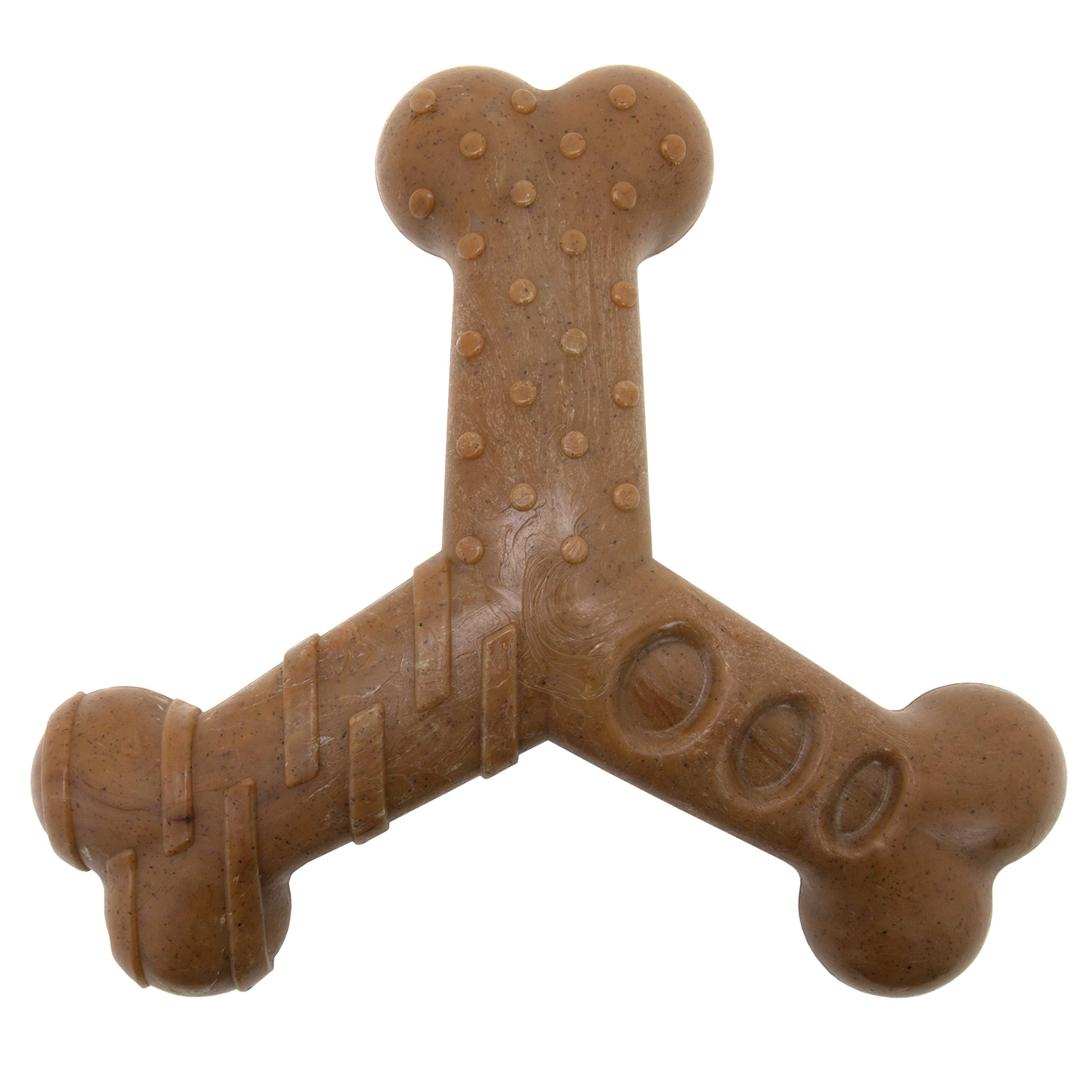 Chew King Dog Bacon Lovin’ Wishbone, Nylon Bones, Textured Bacon Flavored Chew Toy, For All Breed Sizes