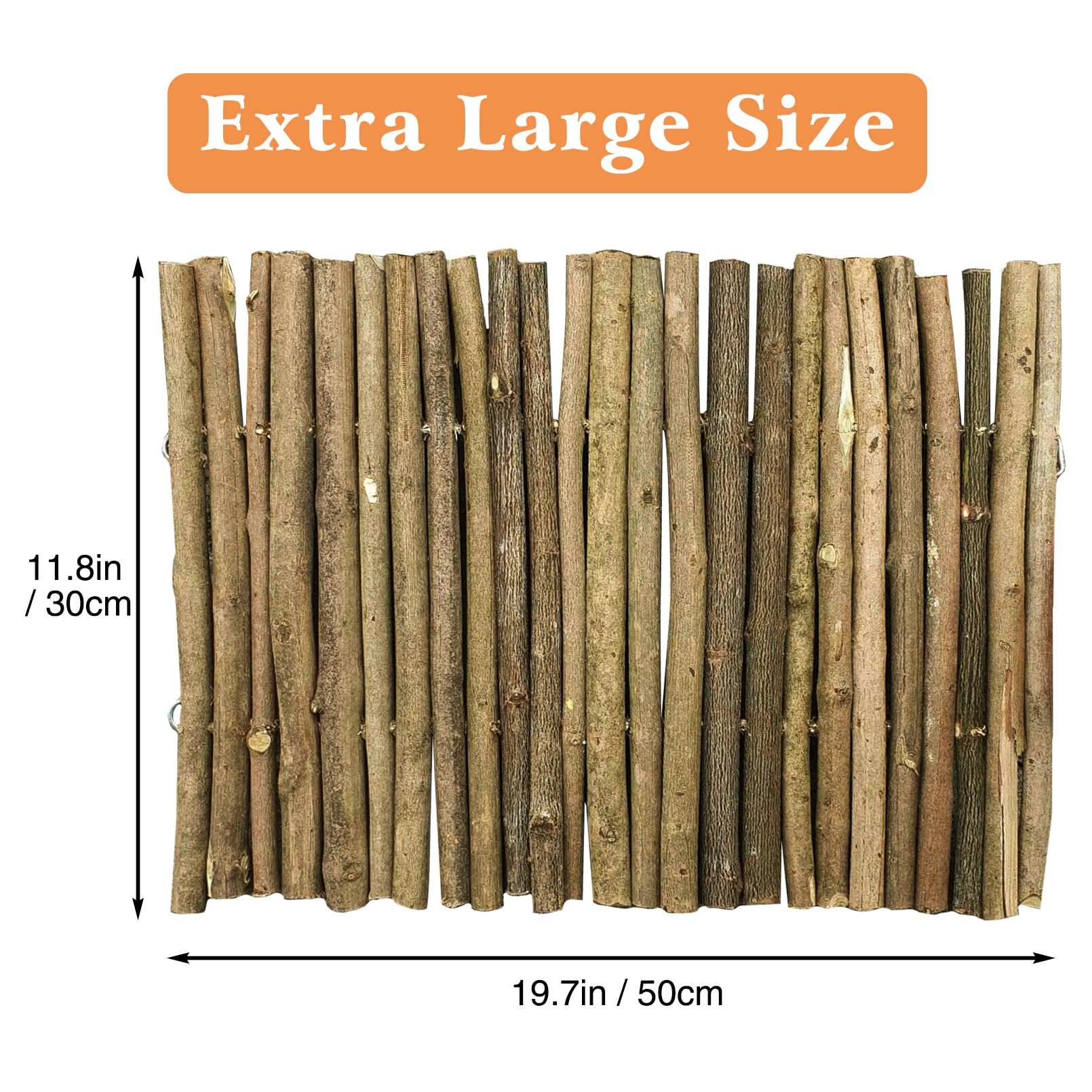 Hamiledyi Wooden Reptile Hideout Bearded Dragon Bendy Bridge Climbing Ladder Hiding Hut Reptiles Hide Cave Habitat Decor For Lizards Gecko Spiders Snakes Tortoise(L:20' X 11.8')