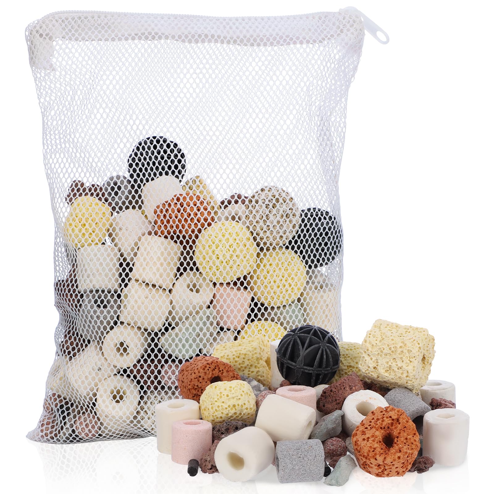Segarty Aquarium Bio Balls, 1 Inch Koi Pond Filter Media Bio Ball With Sponge For Aquarium Filter Canister Filter Biological Fil