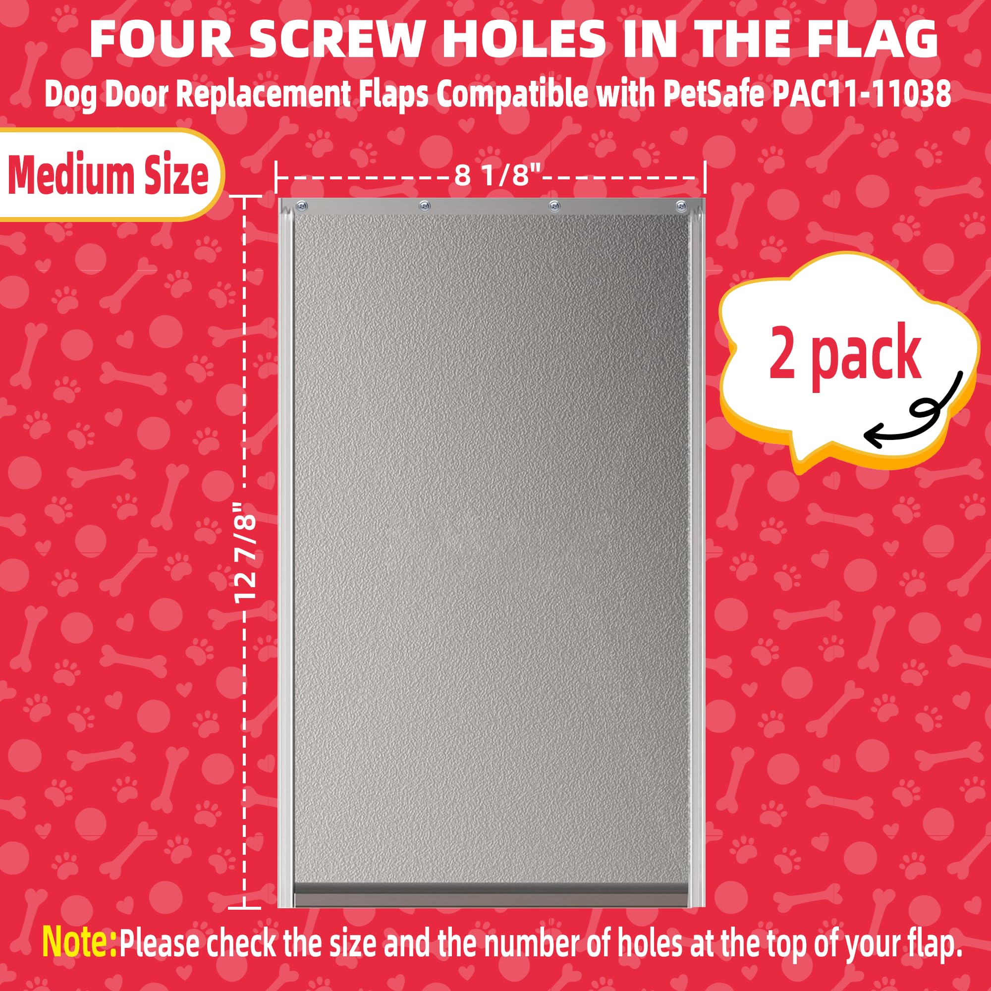 2PACK Medium Dog Door Replacement Flap with Screws, Doggie Door Replacement Flaps Compatible with PetSafe Freedom Doggie Doors P