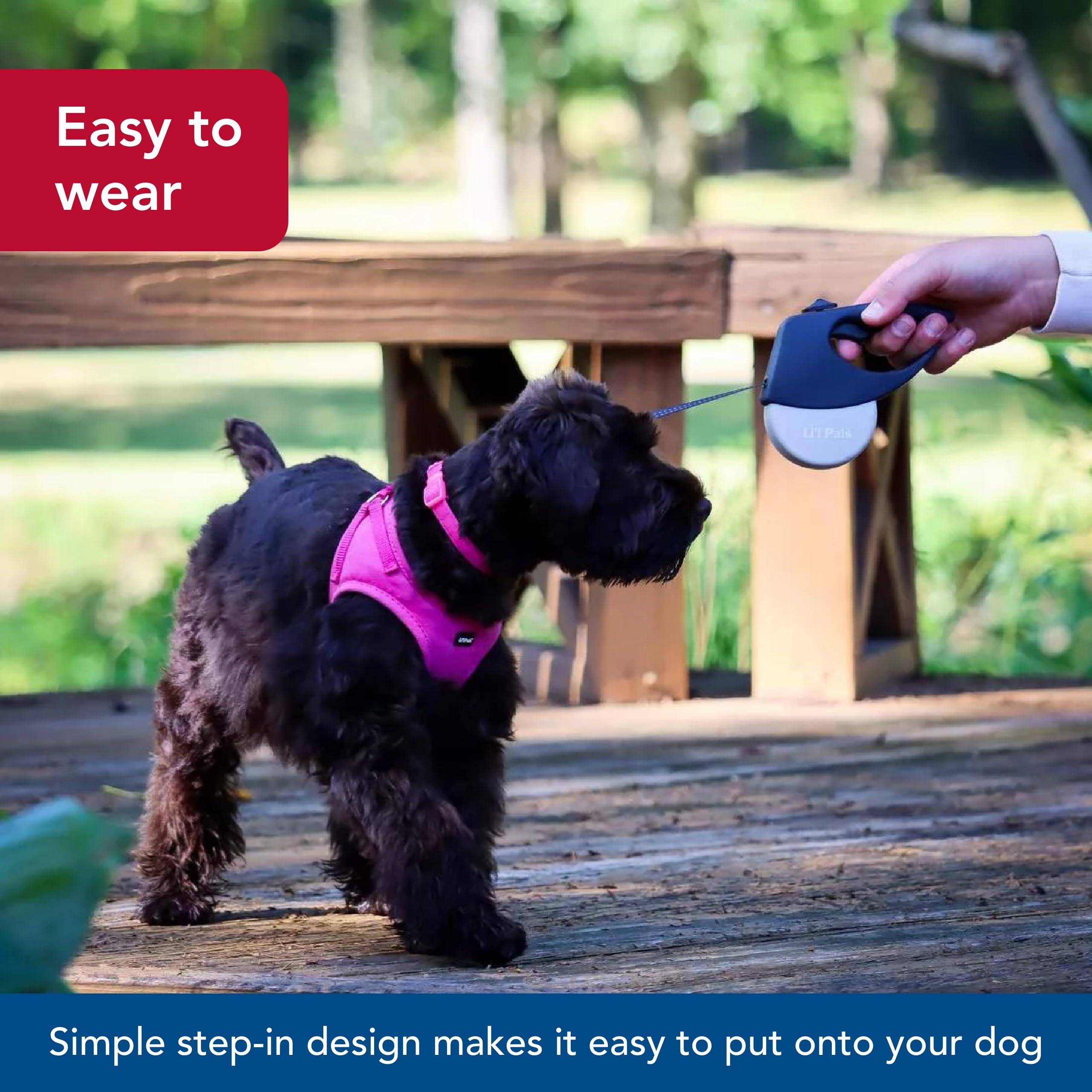 Coastal - Lil Pals Microfiber Dog Harness - Adjustable, Comfortable Design For Small Dogs - Black - 3/8    X 8-10