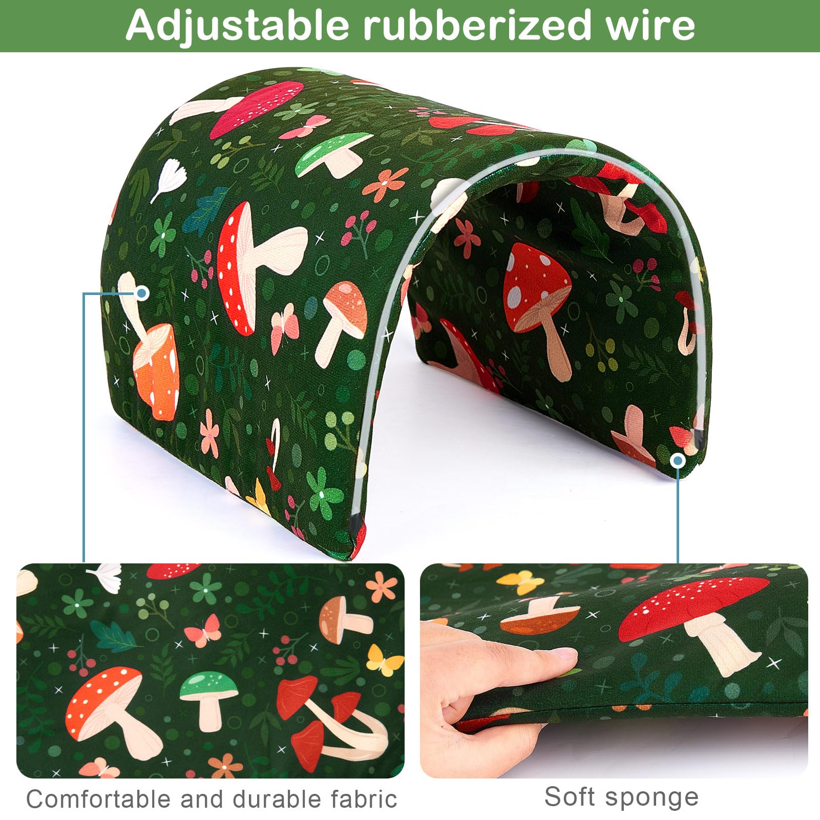 Bienbee Guinea Pig Tunnel And Hideout - Washable Rabbit Style Bunny House - Small Animal Forest-Themed Mushrooms