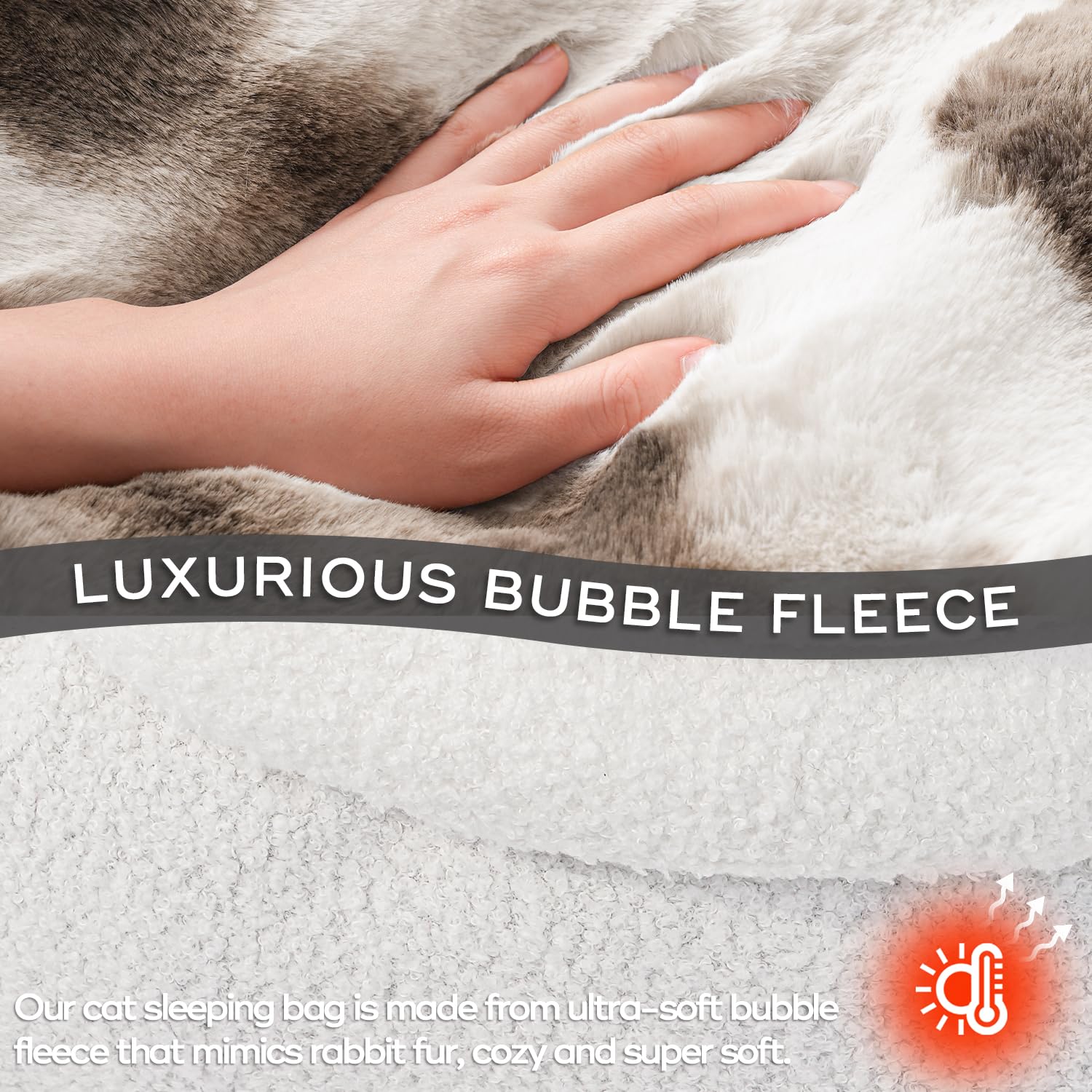 Somahe Cat Sleeping Bags For Indoor Cats Self Warming Cat Bed Fits Up To 15 Lbs Pets Soft Plush Warm Bed 360 Wrap Bag Washable C