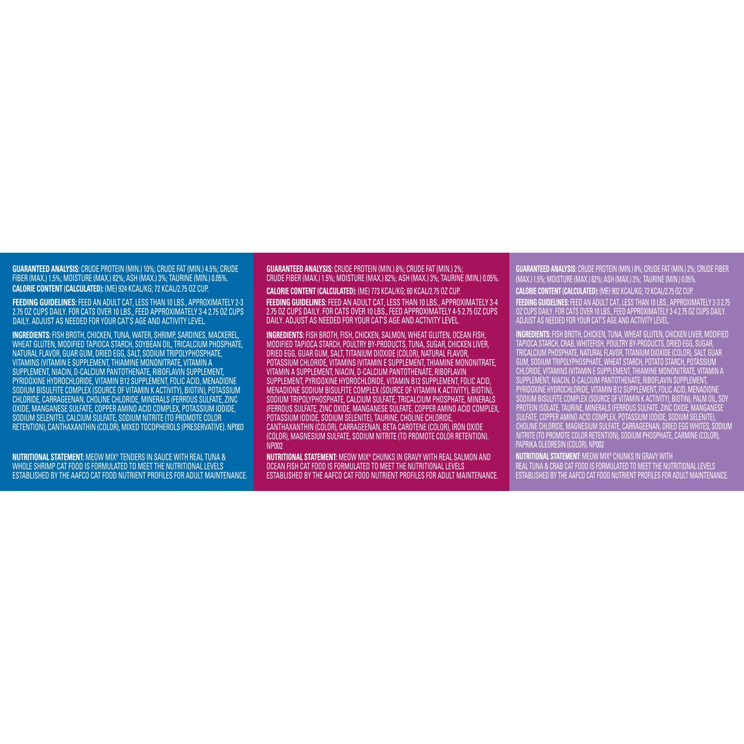 Meow Mix Seafood Selects Wet Cat Food Variety Pack, 2.75 Ounce (Pack of 24)