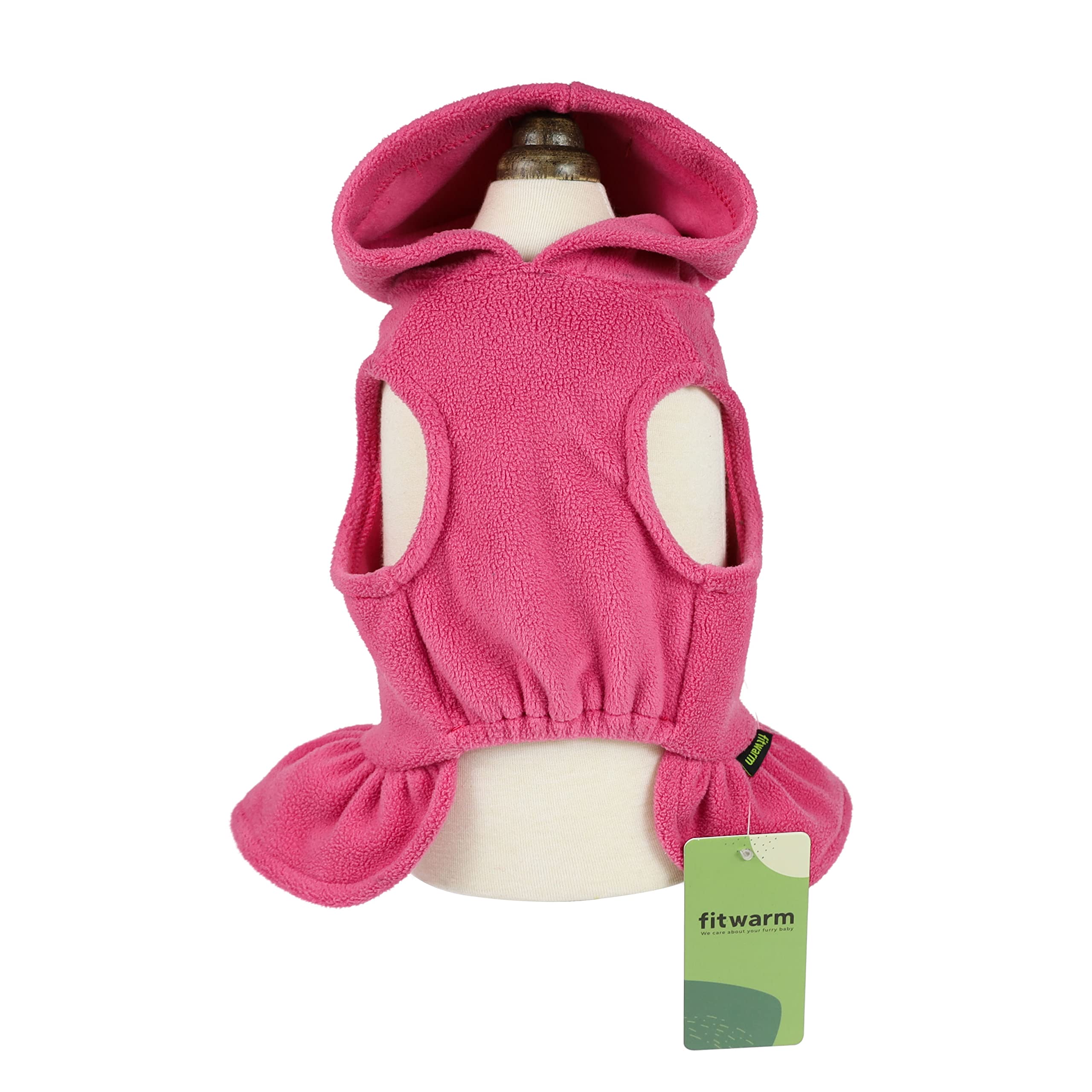 Fitwarm Soft Fleece Girl Dog Hoodie Dress Puppy Hooded Coat Thermal Outfit Doggie Vest Sweater Pet Winter Clothes Cat Jackets Pi