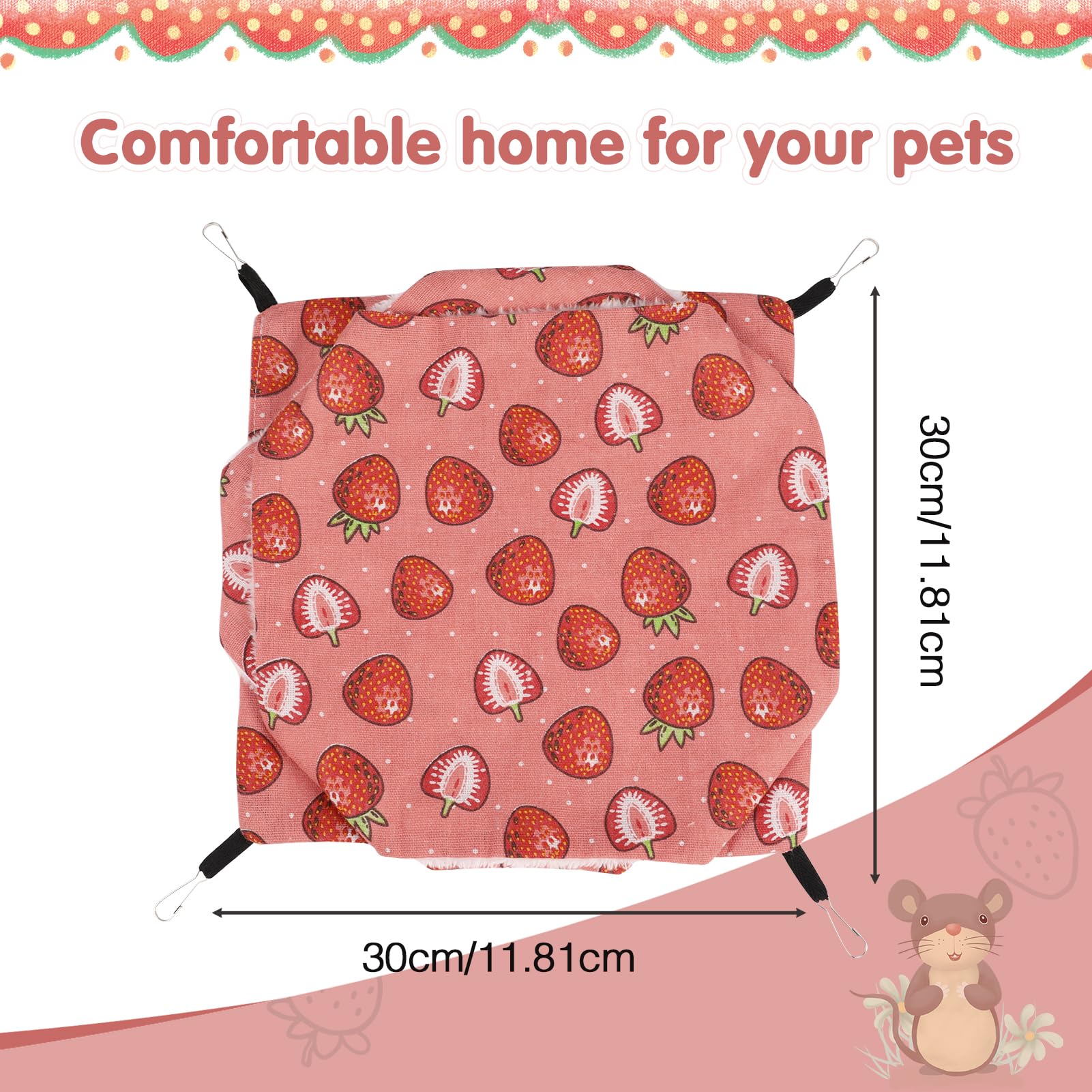 Xinrui 3 Layer Guinea Pig Cage Hammock, Cute Rat Hamster Hanging Hammock Bed Soft Warm Small Animals House Cage Accessories Toy