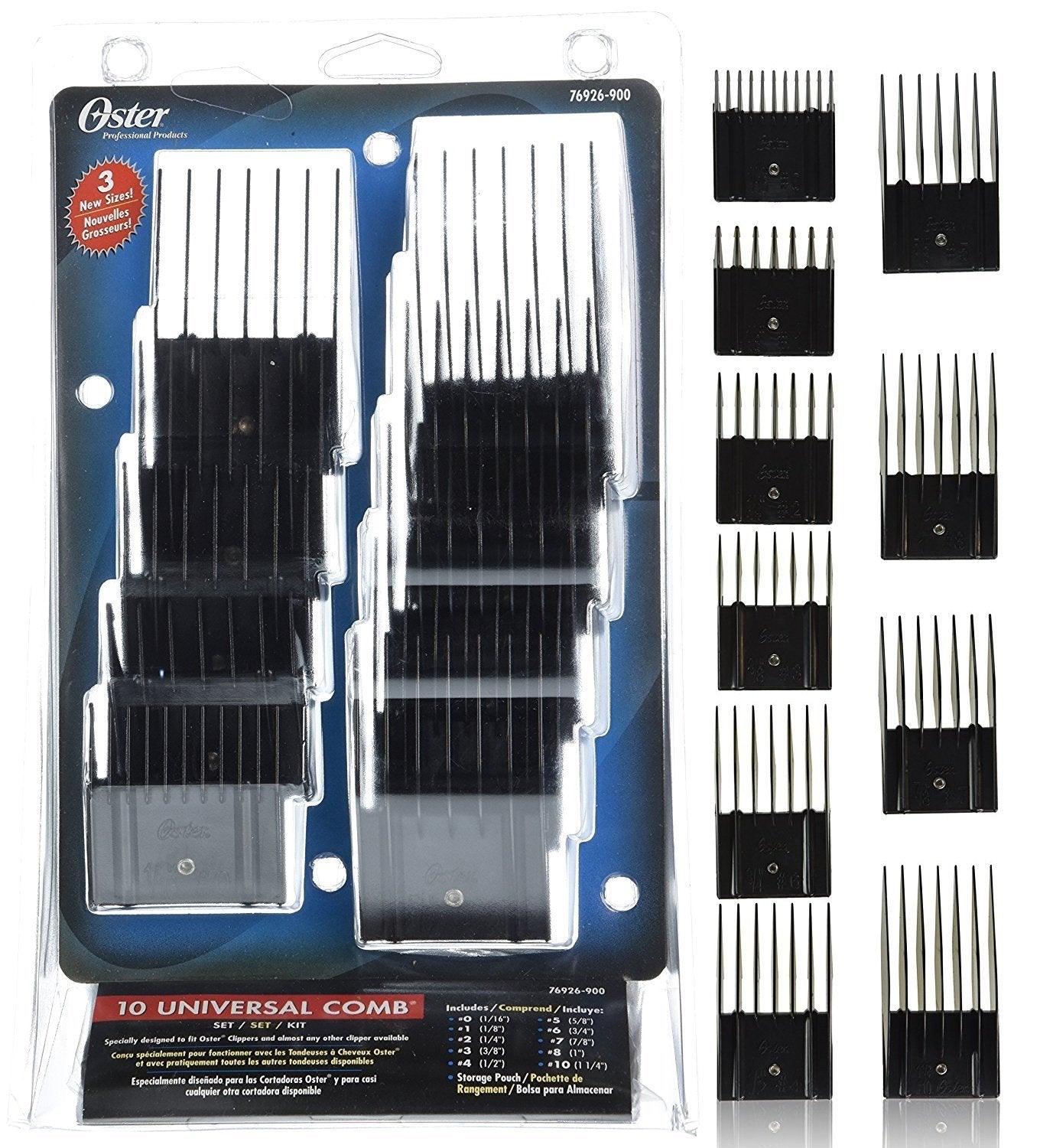 Oster A5 Universal Comb Attachment Set, 10-Piece Set (078900-600-000)