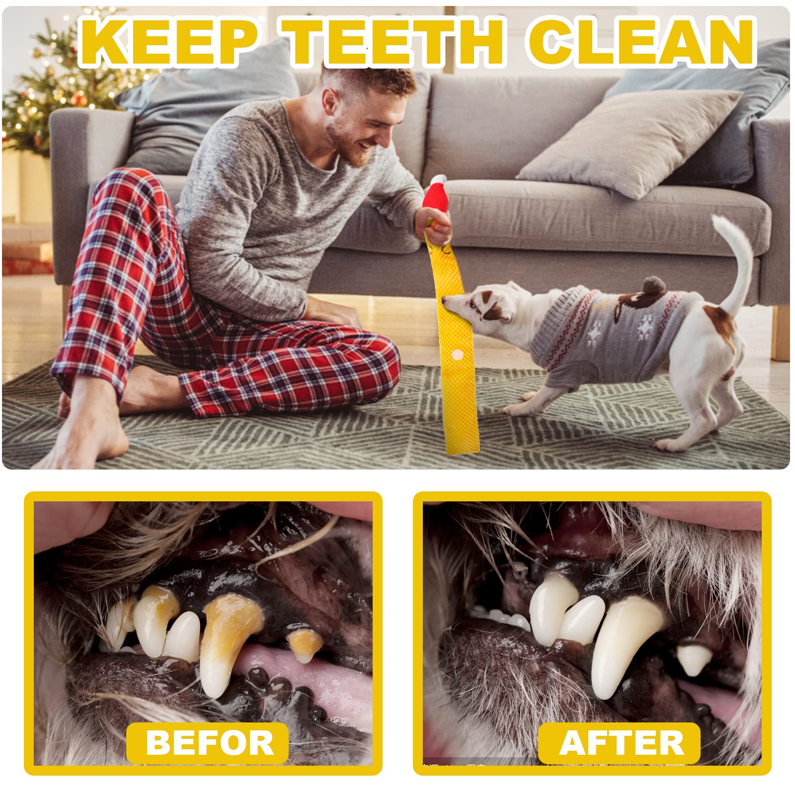 Samtotopets Christmas Deer Dog Toys - Plush Snuffle & Squeaky Toys For Puppy Teething & Small, Medium, Large Dogs