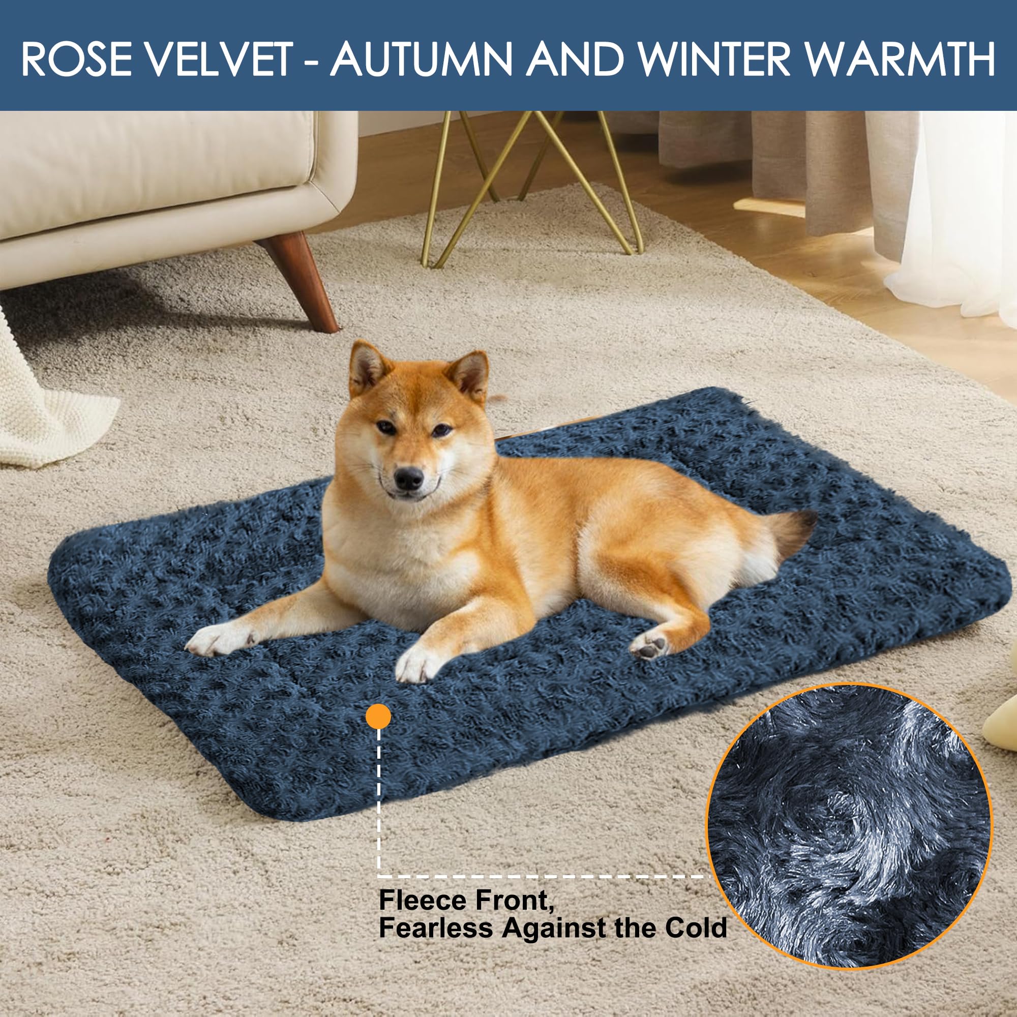 Large Dog Mats For Crates - 36X24 Inch, Ultra-Soft Surface, Waterproof And Machine Washable, Chew Proof Design, Perfect For Home