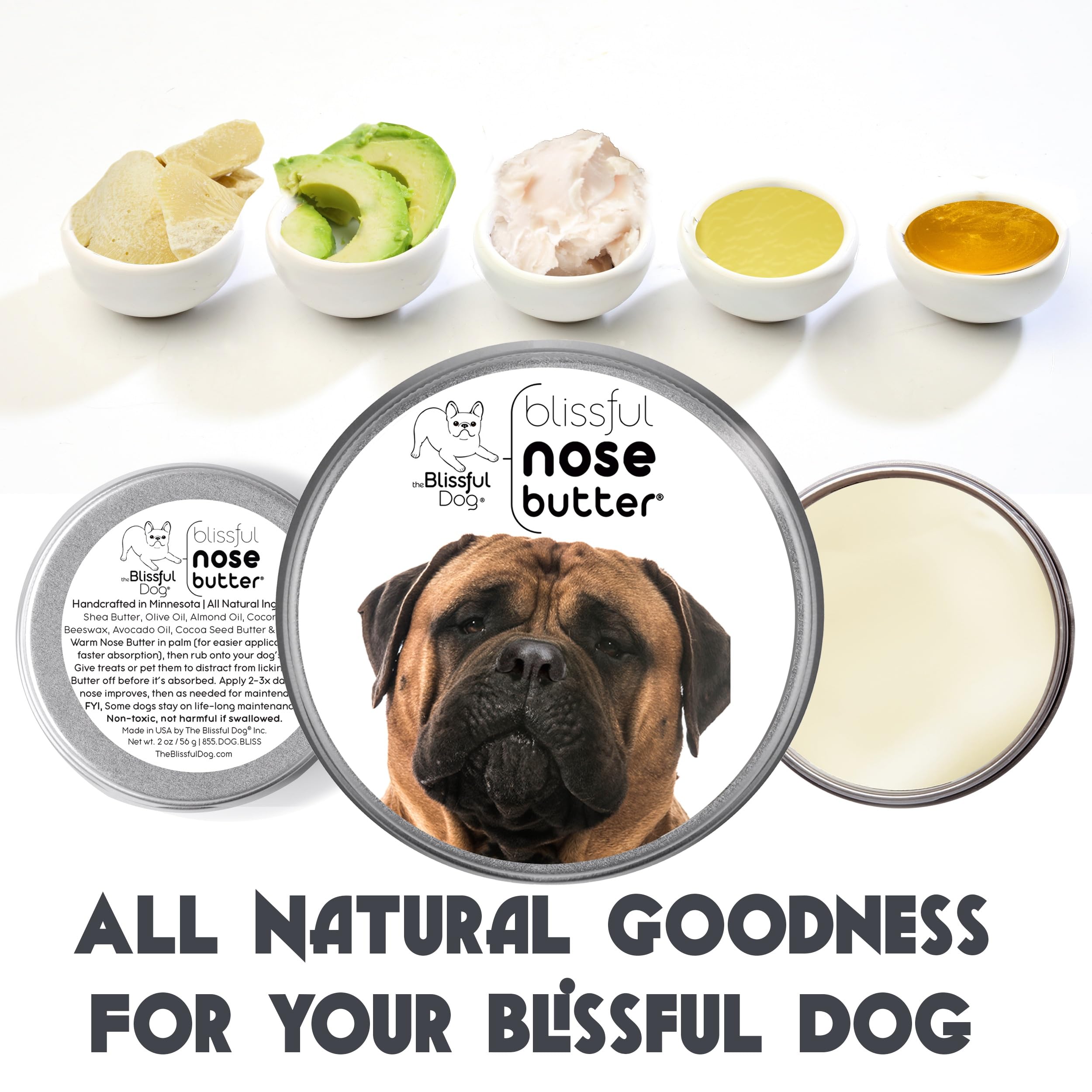 The Blissful Dog Bullmastiff Unscented Nose Butter, 16oz
