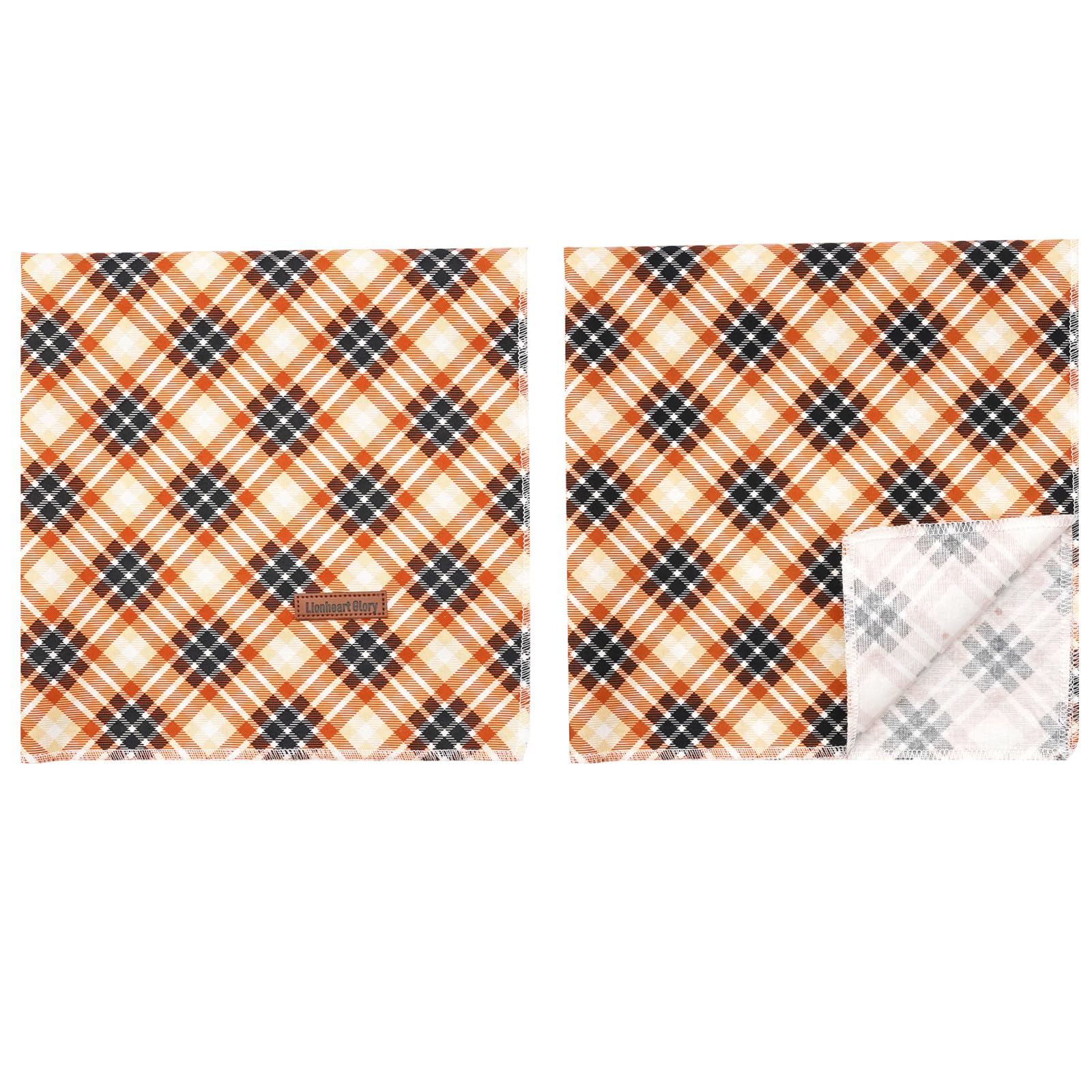 Lionheart Glory Dog Bandana 1 Pack Washable Soft Plaid Dog Scarf, Fall Bib Scarf Boy Girl Bandana Square Plaid Dog Bandanas For