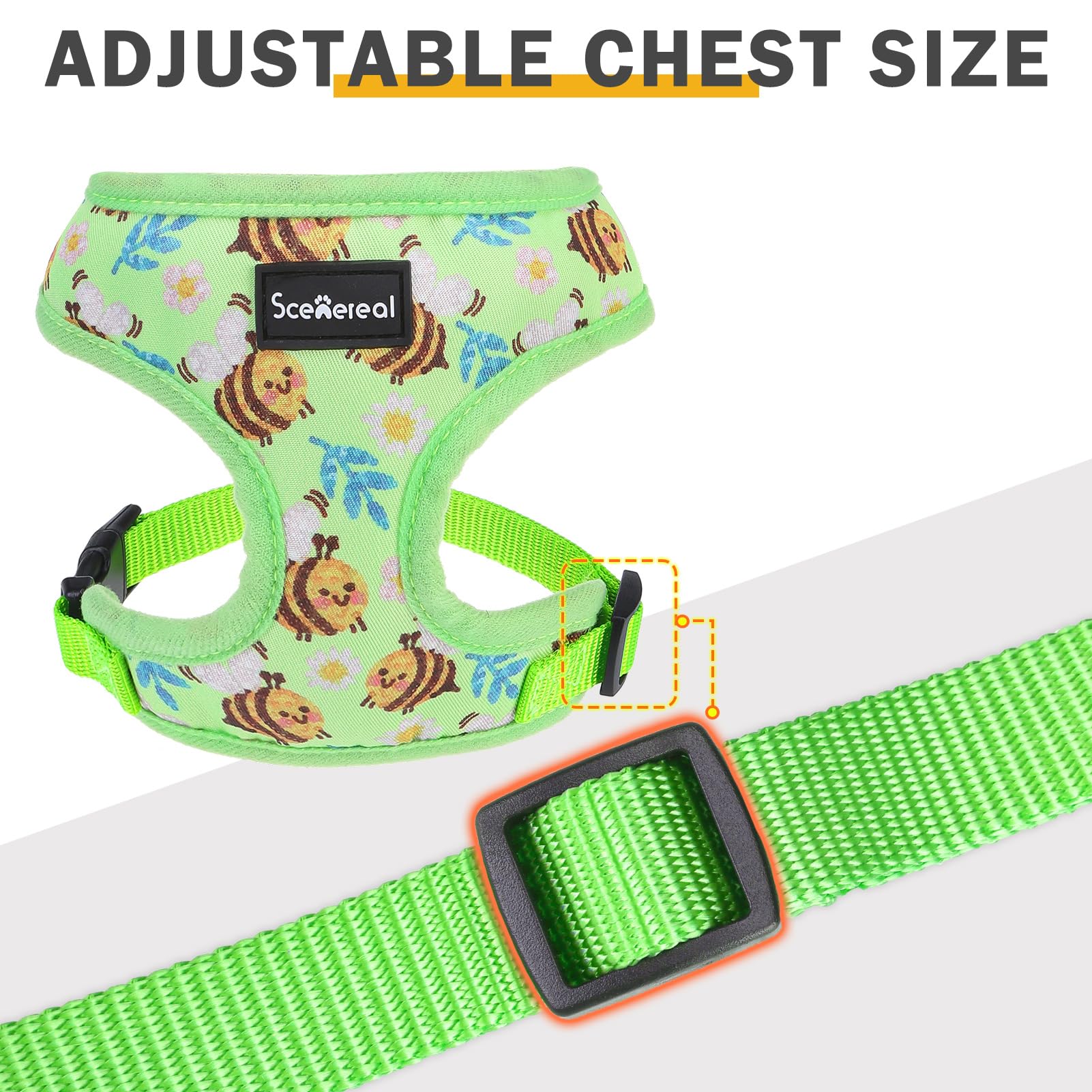 Scenereal Small Dog Harness And Leash Collar Set - No Pull Dog Harness For Small & Medium Sized Dogs - Soft Mesh Vest For Puppie