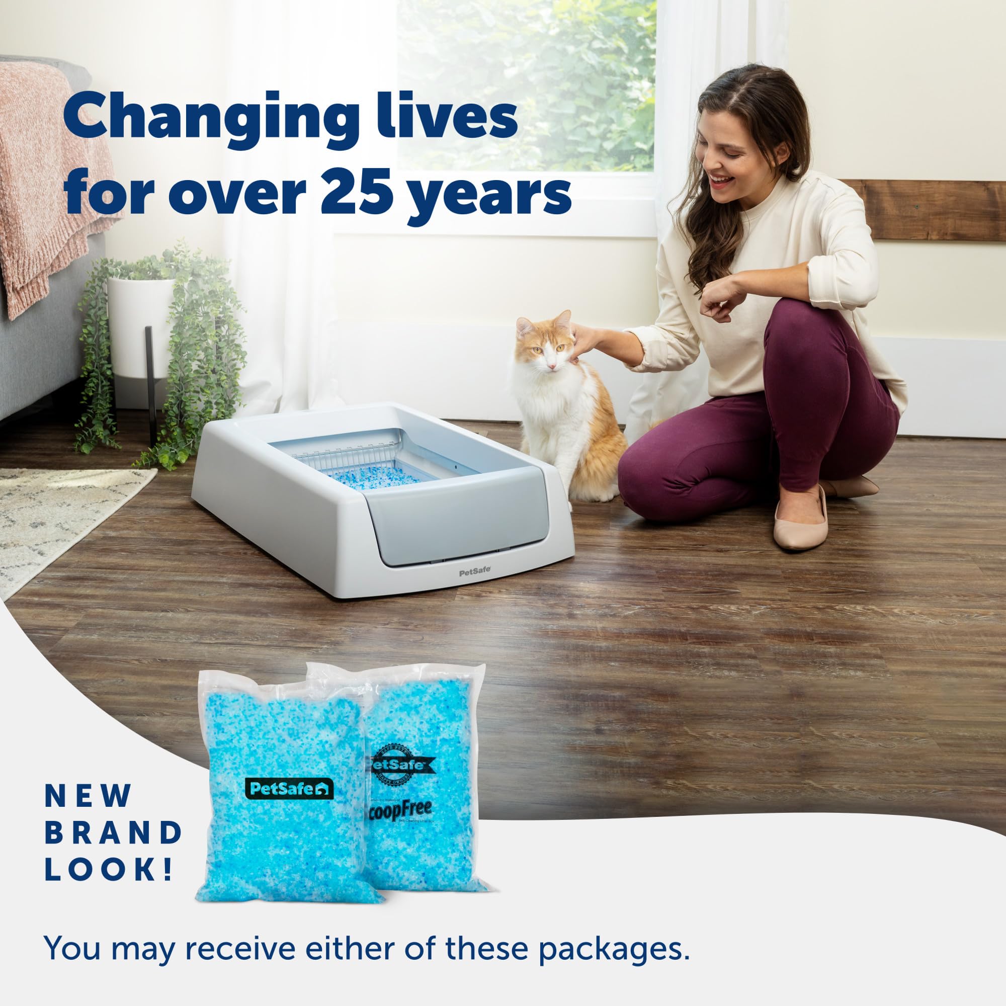 PetSafe ScoopFree Odor Control Crystal Cat Litter, Fresh Scent, 4.3 lb (Pack of 2), Blue - Ultimate Odor Control for Your Cat's Litter Box