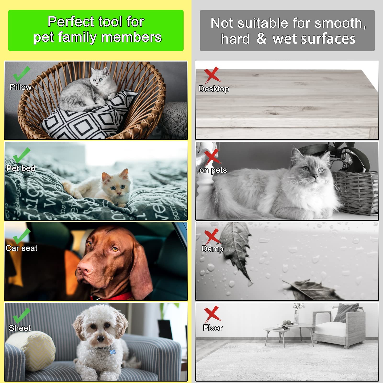 Starkik Pet Hair Remover, Dog And Cat Fur Remover For Furniture, Couch, Car Seat, Carpet, Bedding, Portable Lint Rollers, Electr