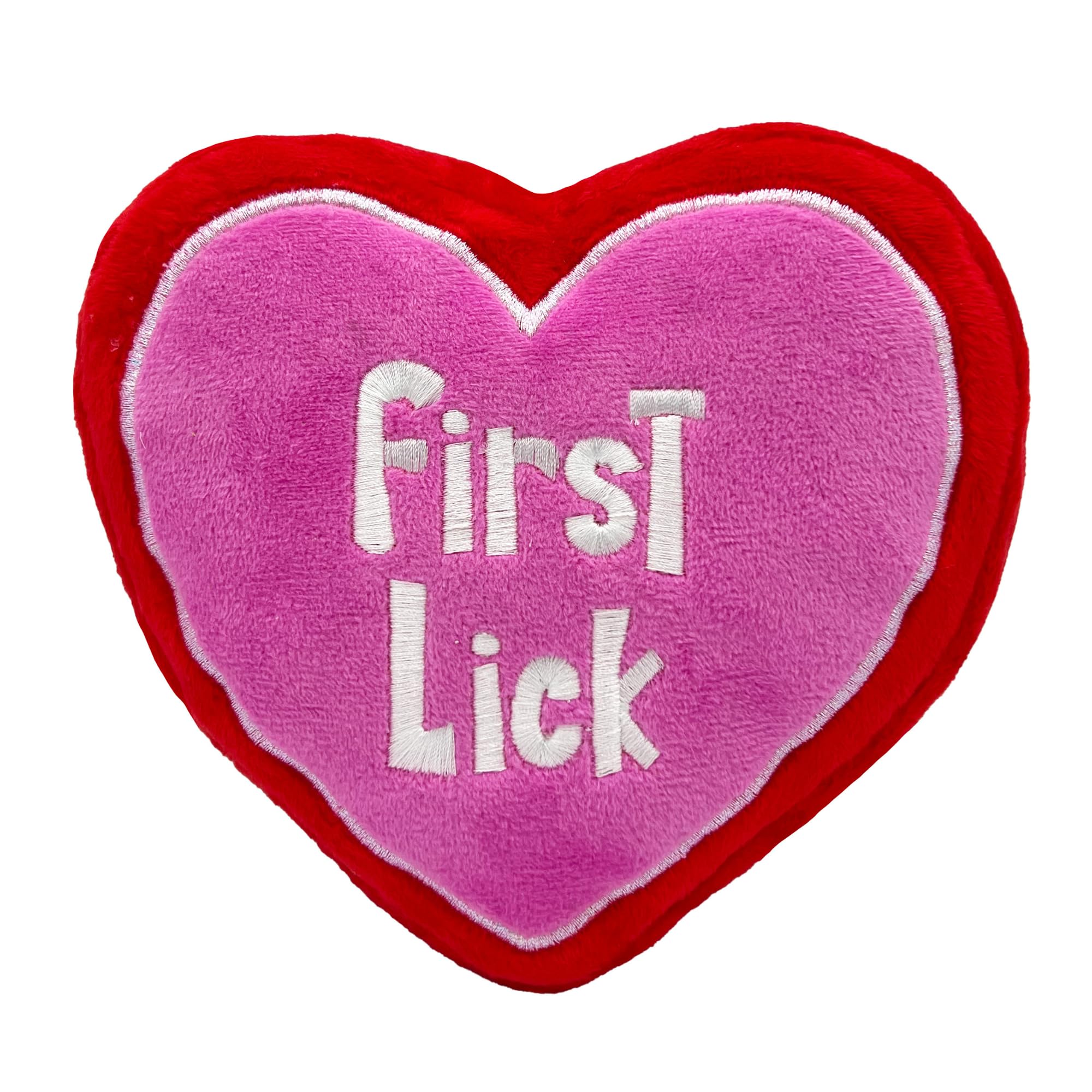 Huxley & Kent For Dogs - First Lick Heart (Small) - Double Sided Valentine'S Day Power Plush Funny Dog Toy With Squeaker - Fun, 