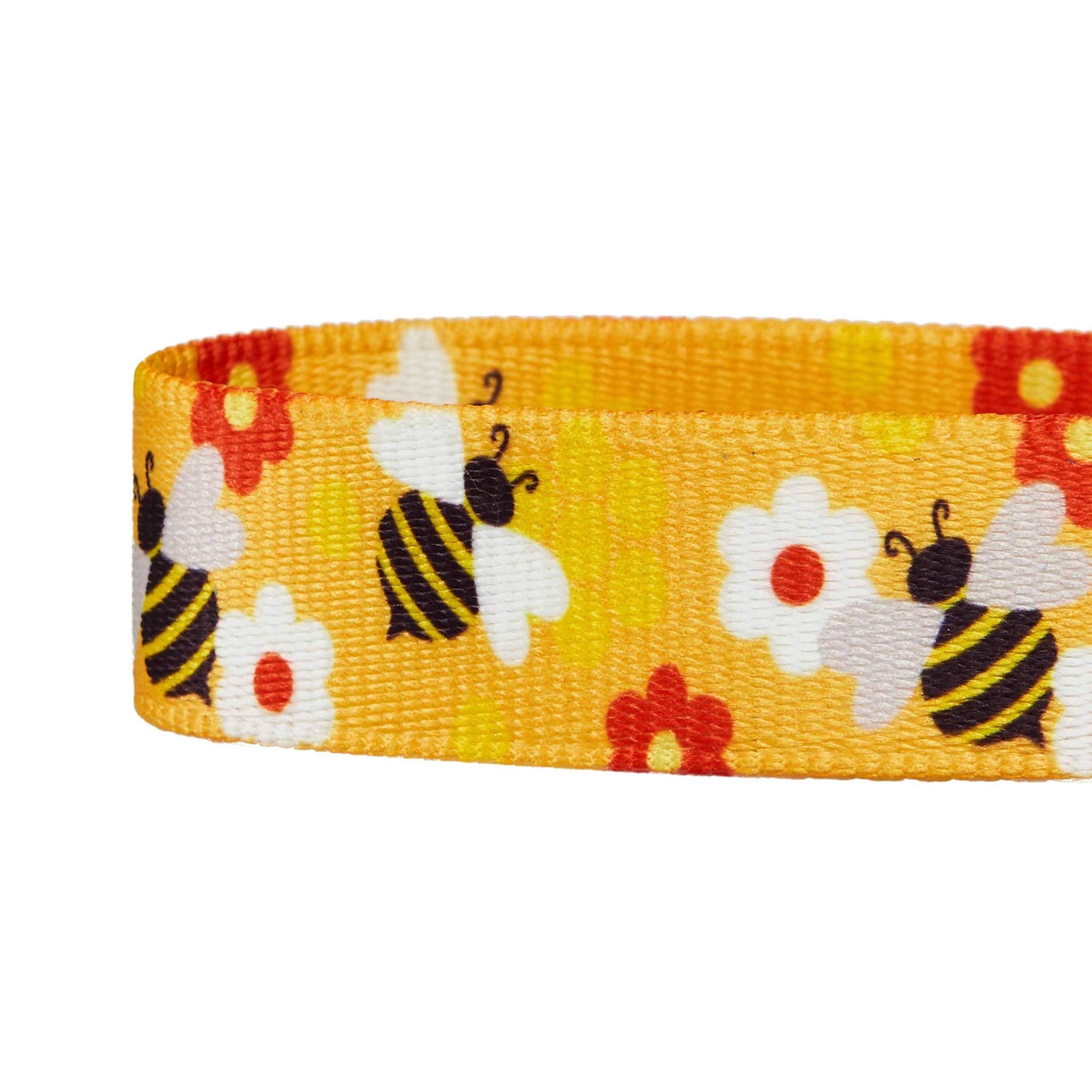 Blueberry Pet Busy Bees Adjustable Dog Collar With Detachable D  Cor, Large, Neck 18''-26''