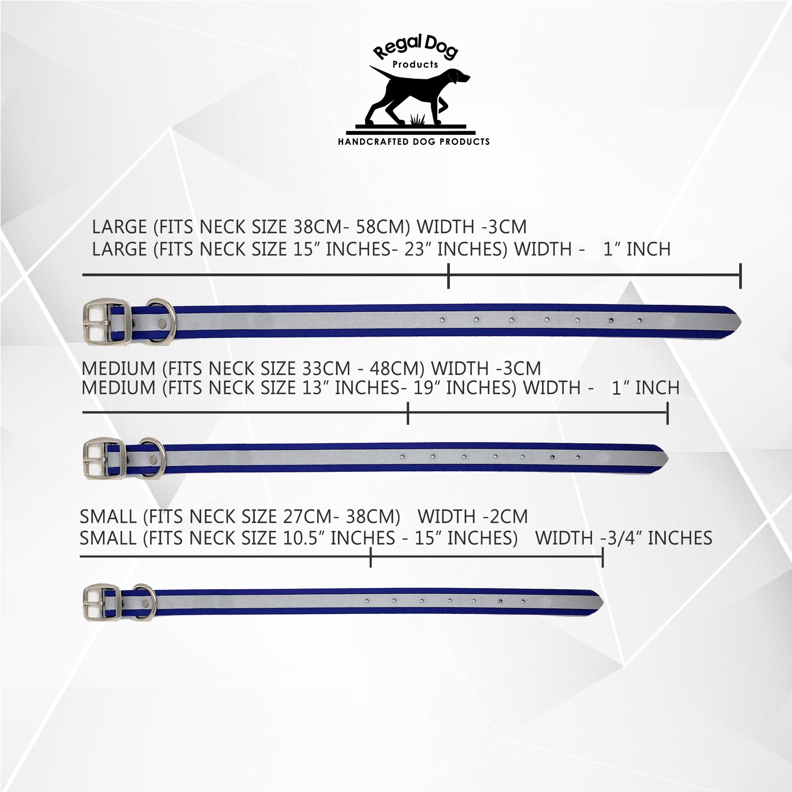 Regal Dog Products Small Blue Green Reflective Dog Collar And Leash Set - Waterproof Biothane Dog Collar With Heavy Duty Double