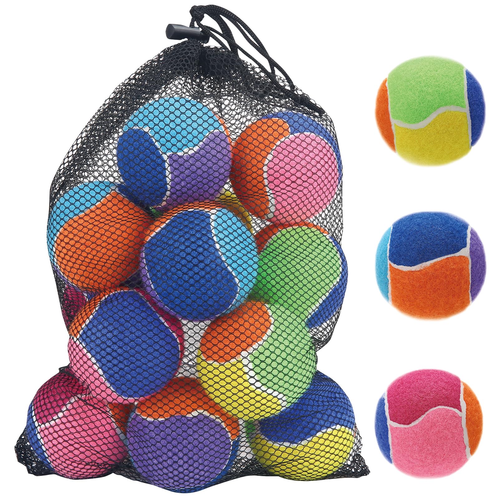 AMA SPORT Squeaky Balls for Dogs 2.5 Small Medium Dog Tennis Balls for Throwing and Fetching Dog Toys for Training, Exercise, Hi