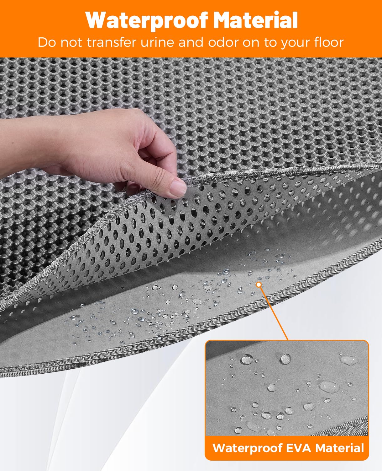 Poicrm Cat Litter Mat - Extra Large Xl 46''X 27'' Cat Litter Mat Litter Trapping Mat.Honeycomb Double Layer Design,Urine And Wat