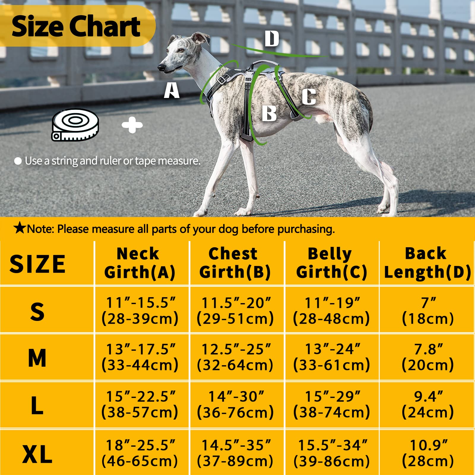 Huntboo Escape Proof Dog Harness, No Pull Reflective Harness With Lift Handle, Adjustable Pet Vest With Front And Back Leash Clips For Small Medium Large Dogs Walking Hiking Training (Black,L)