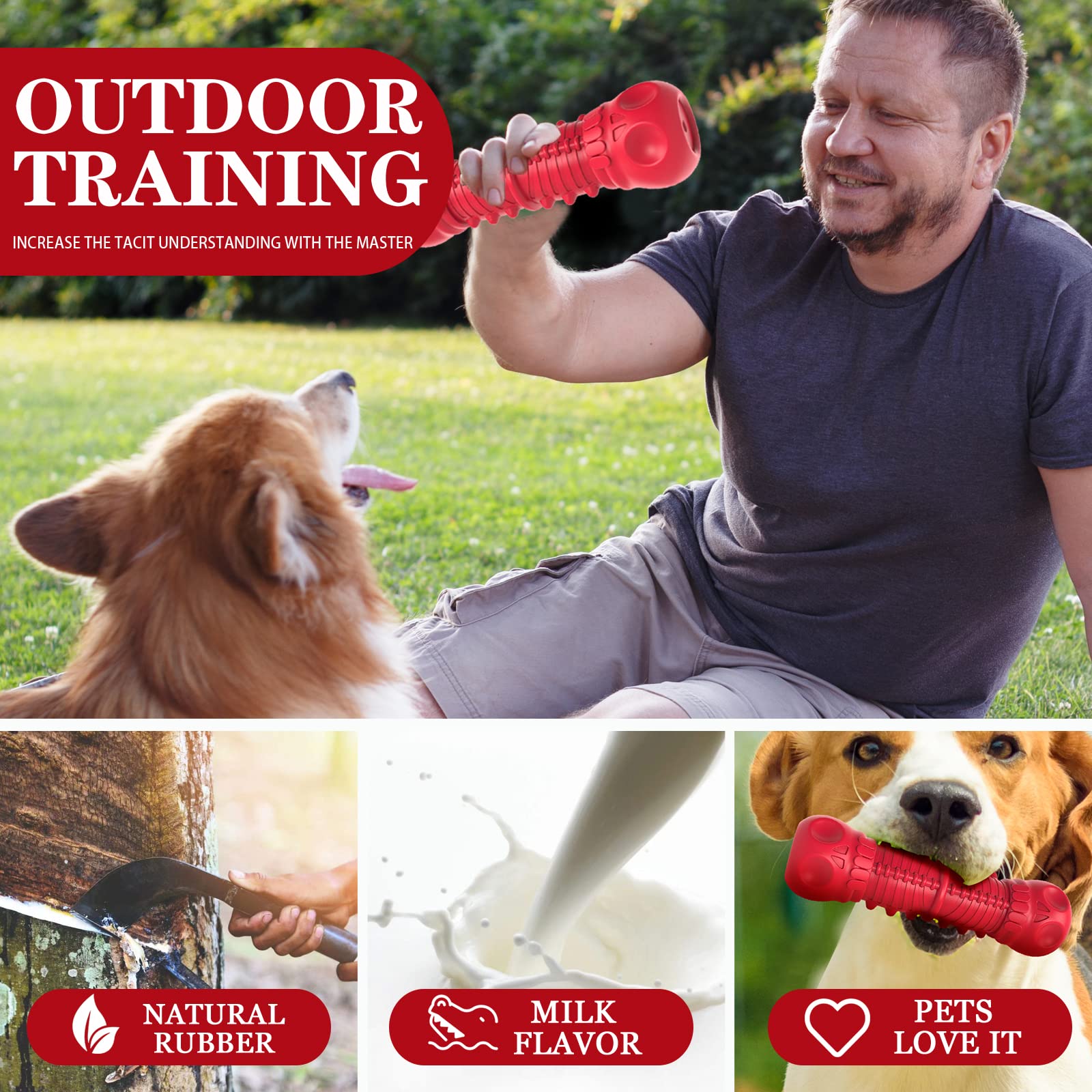 Zikaton Dog Squeaky Toys For Aggressive Chewers, Durable Dog Chew Toys For Large Medium Breed Dog, Dog Toys, Tough Durable Dogs