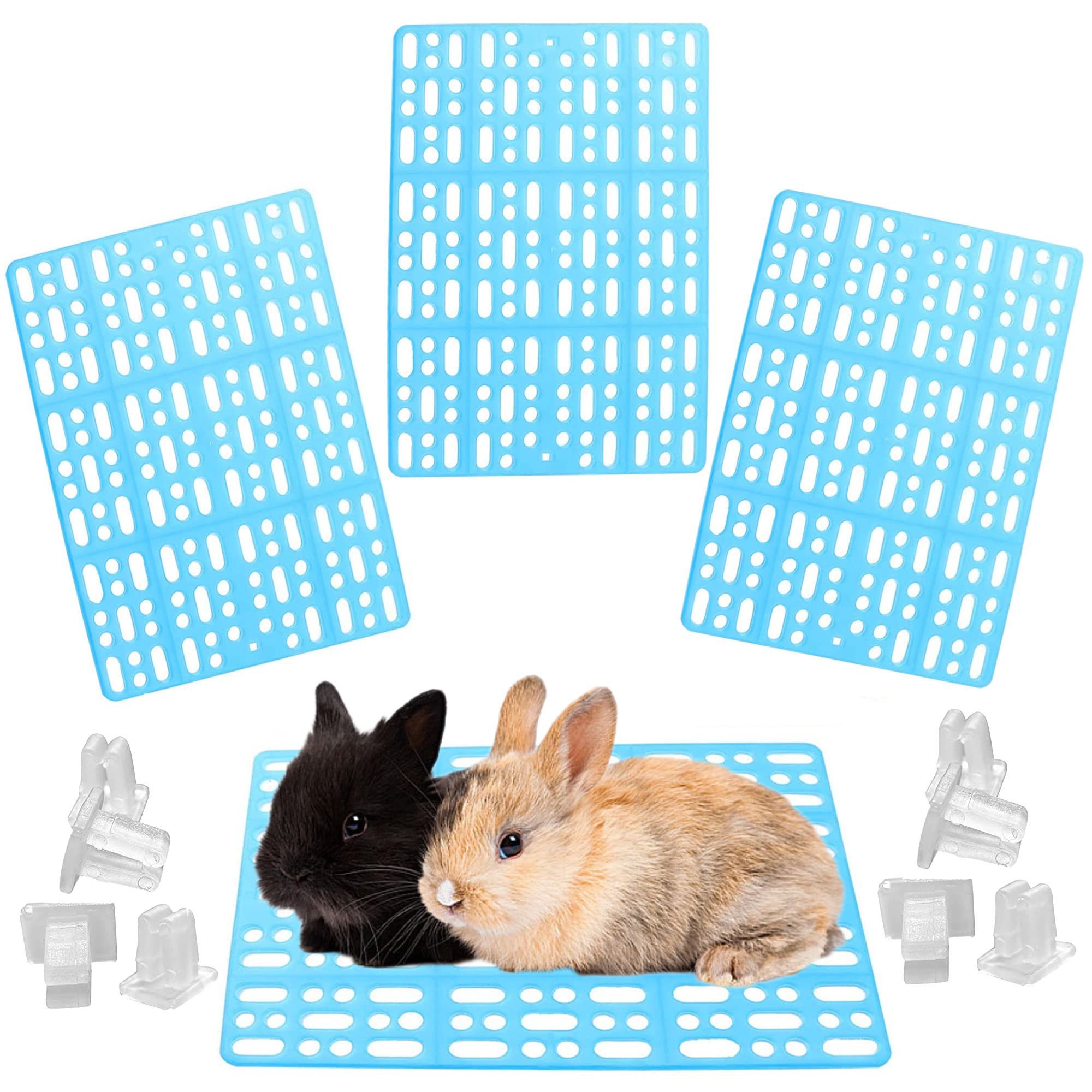 Jslzf Rabbit Cage Mat For Feet, 4 Pcs Plastic Rabbit Feet Pad Bunny Cage Floor Mat For Small Animal Resistant To Chew, Washable,