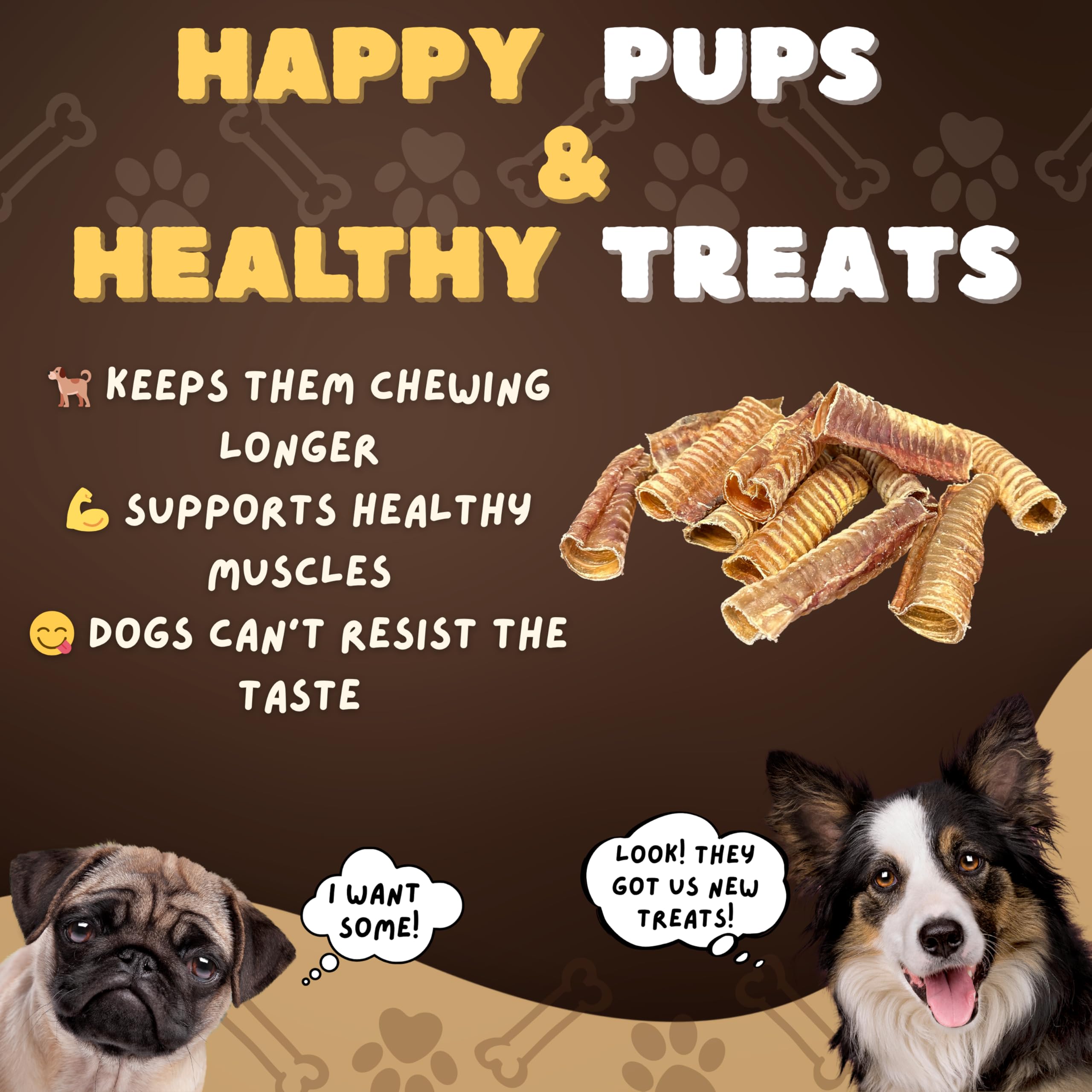Woofleys Beef Trachea - (6 Inch 20 Pack) - Trachea Treats for Dogs - Natural Source of Glucosamine and Chondrotin for Joint Hea