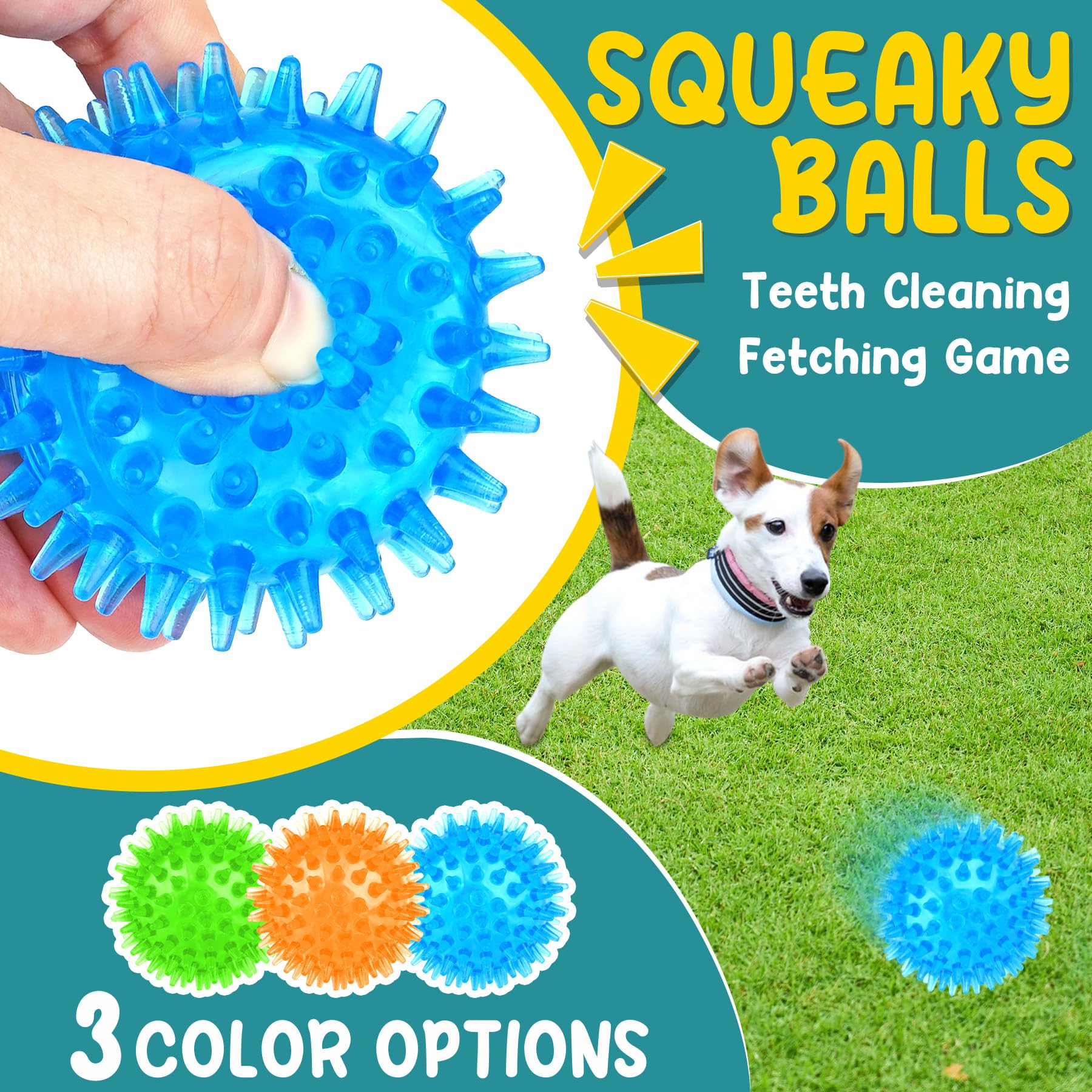 Patsfran Puppy Toys, 5 Pack Interactive Dog Toys, 2.5'' Squeaky Dog Balls And Treat Balls, Dog Chew Toys For Small To Medium Dog