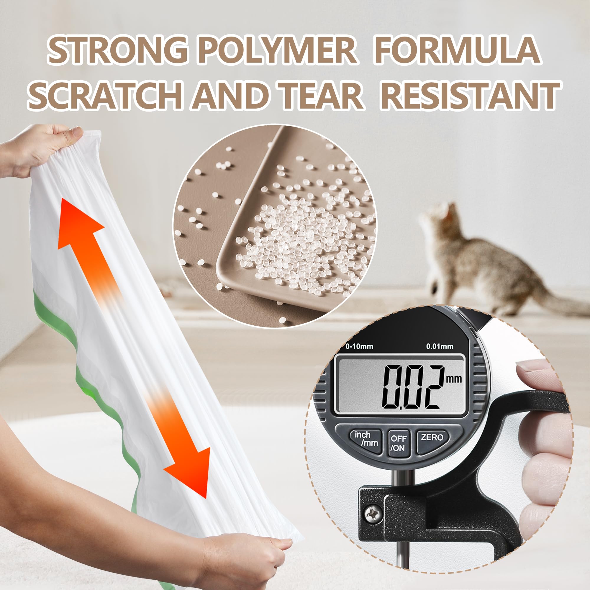 60 Count Self Cleaning Litter Box Bags, Pet Waste Bags Liners With Drawstring Heavy Duty For Automatic Cat Litter Box -19'' X 18