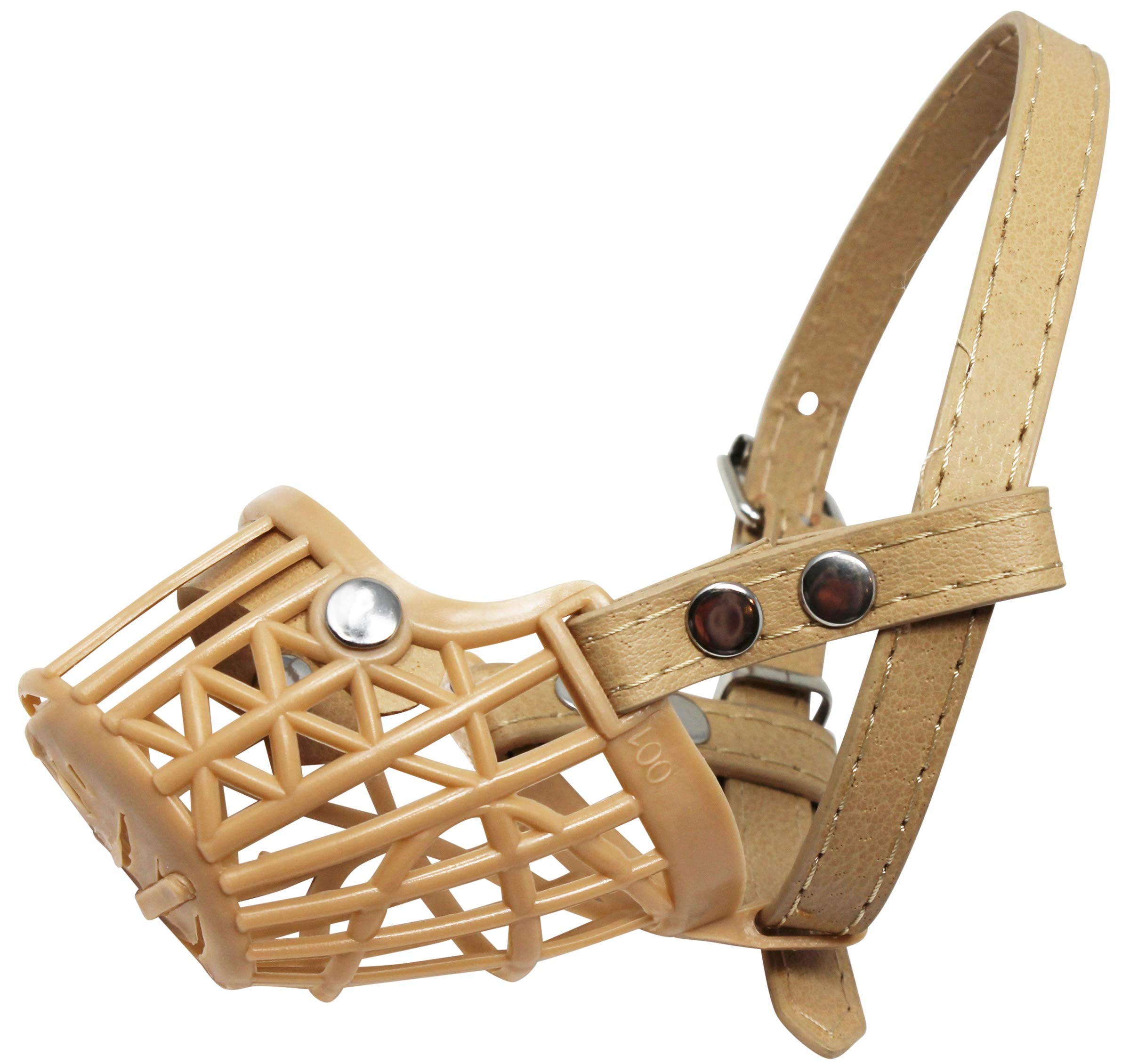 Dogs My Love Plastic Dog Basket Muzzle Beige 7 Sizes (Xxsmall: Circumference 5.5')