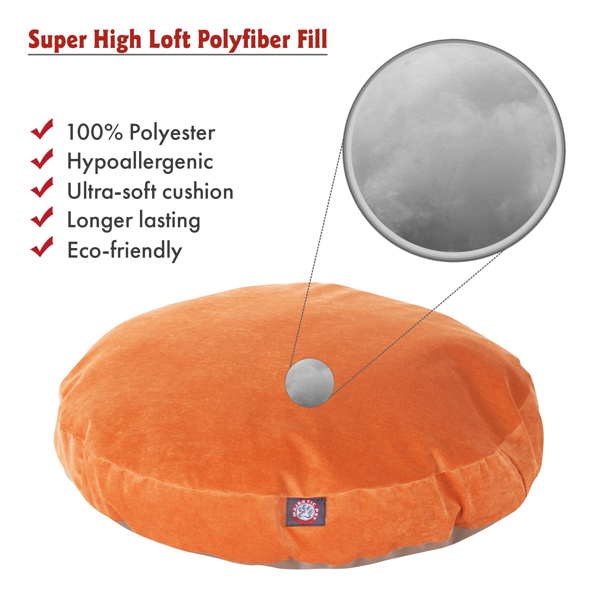 Orange Villa Collection Large Round Pet Dog Bed