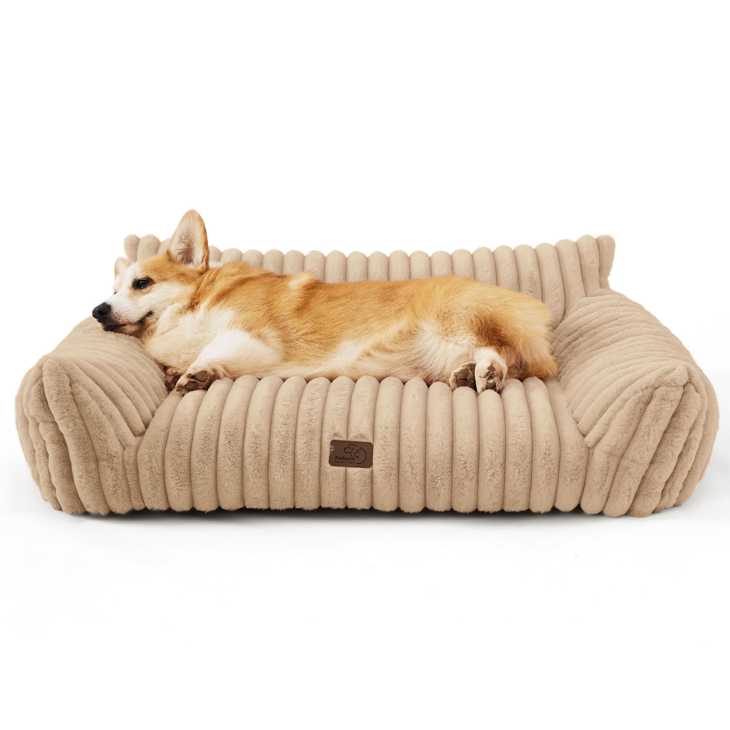 Bedsure Cute Pet Couch - Fluffy Dog Sofa With Premium Soft Corduroy Fleece, Dog Couch Bed With Washable Cover, Supportive For Me