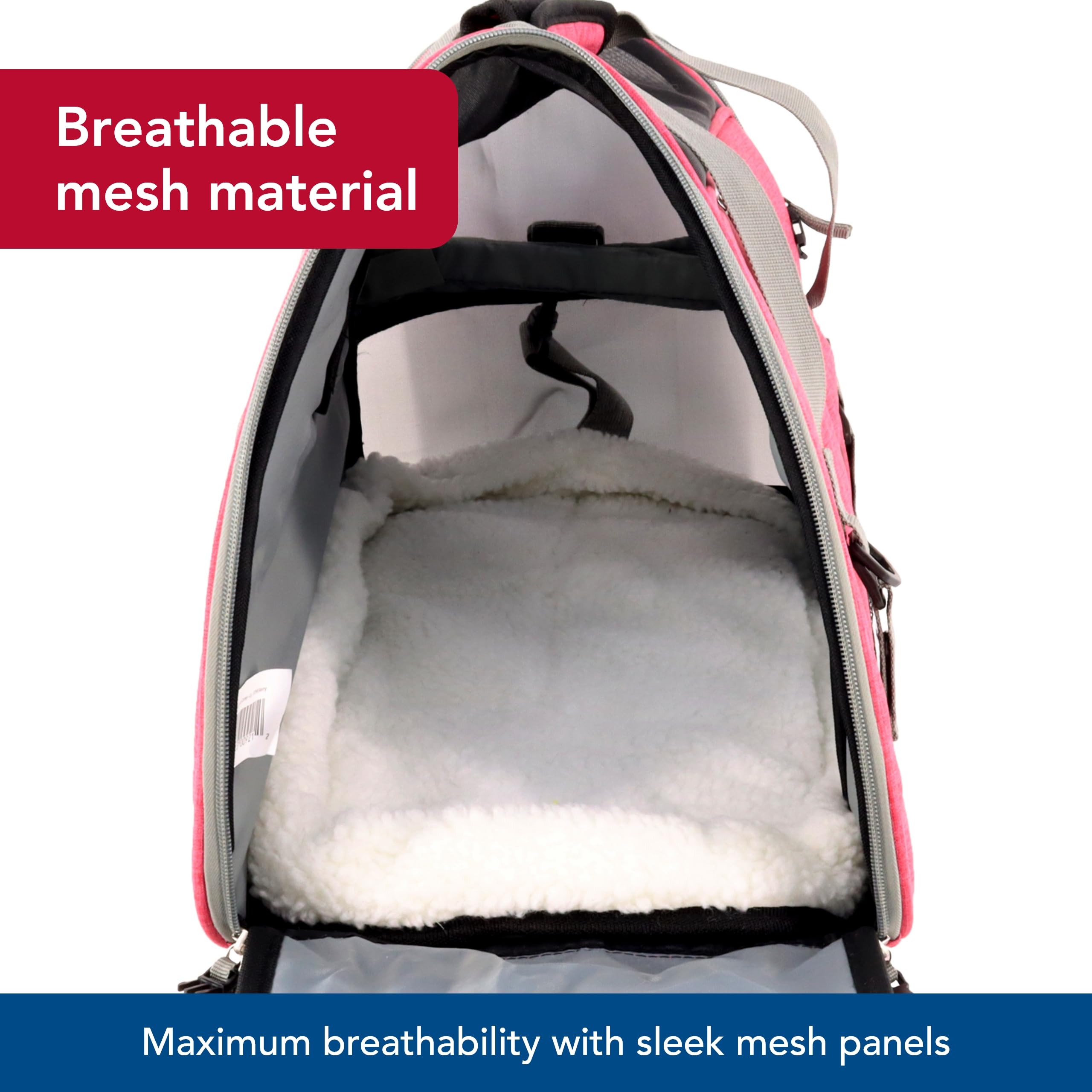 Coastal Pet Bergan Comfort Carrier - Safe And Comfortable For Dog & Cat Travel - Airline Friendly Soft And Breathable Carrier For Pet Owners - Heather Berry, 16' X 8' X 11'