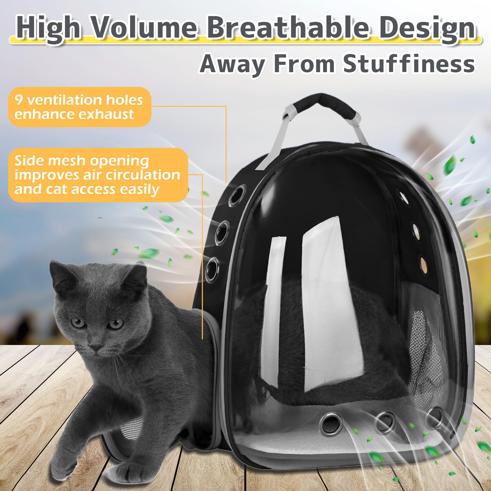 Xzking Cat Backpack Carrier Bubble Bag, Transparent Space Capsule Pet Carrier Dog Hiking Backpack, Small Dog Backpack Carrier Fo