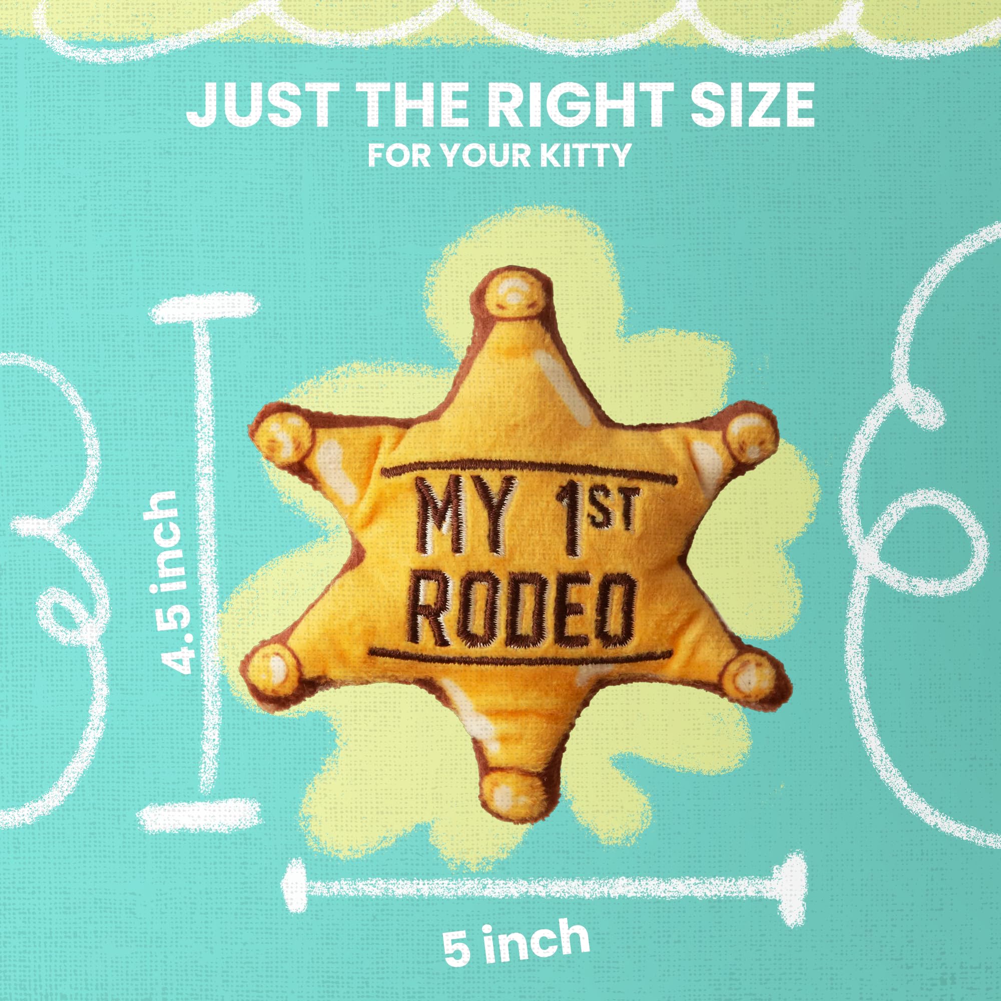 Snug Arooz Kitty 1St Rodeo Catnip Toy With Repair Patch - Plush Toy For Cats - Soft, Durable & Catnip-Filled For Batting, Pounci