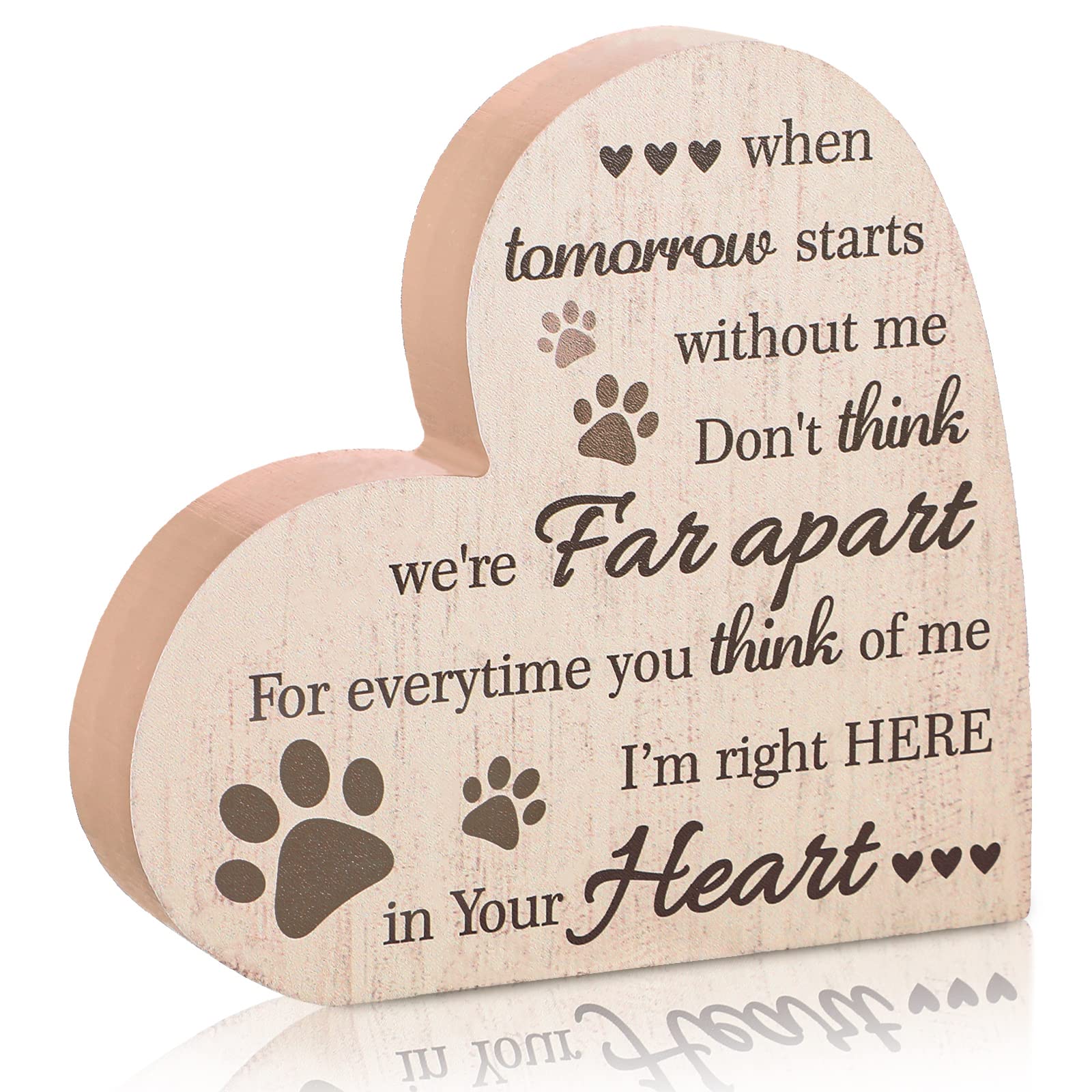 Maitys Pet Memorial Gifts Bereavement Remembrance Gifts For Loss Of Dog Cat Sympathy Condolence Gifts Heart Shaped Wood Sign Whe