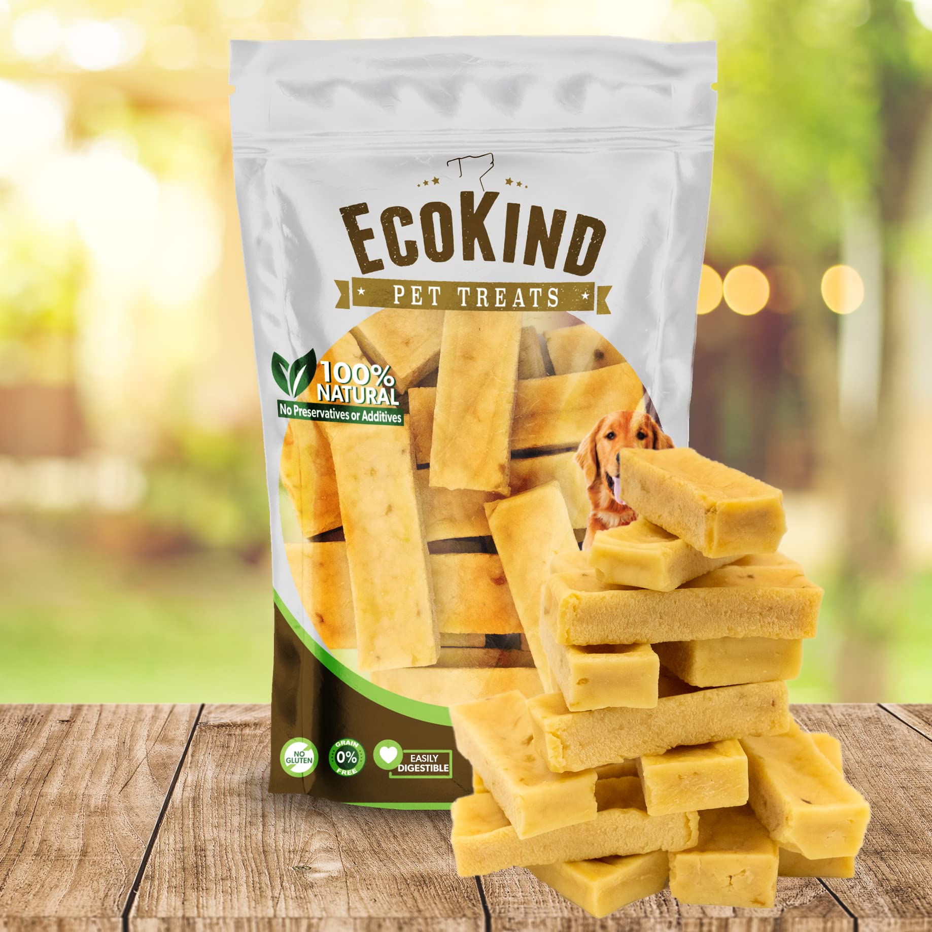 EcoKind Premium Gold Yak Cheese Himalayan Dog Chews, Healthy Dog Treats for Small Dogs, All Natural, High Protein Dog Chew, Chic