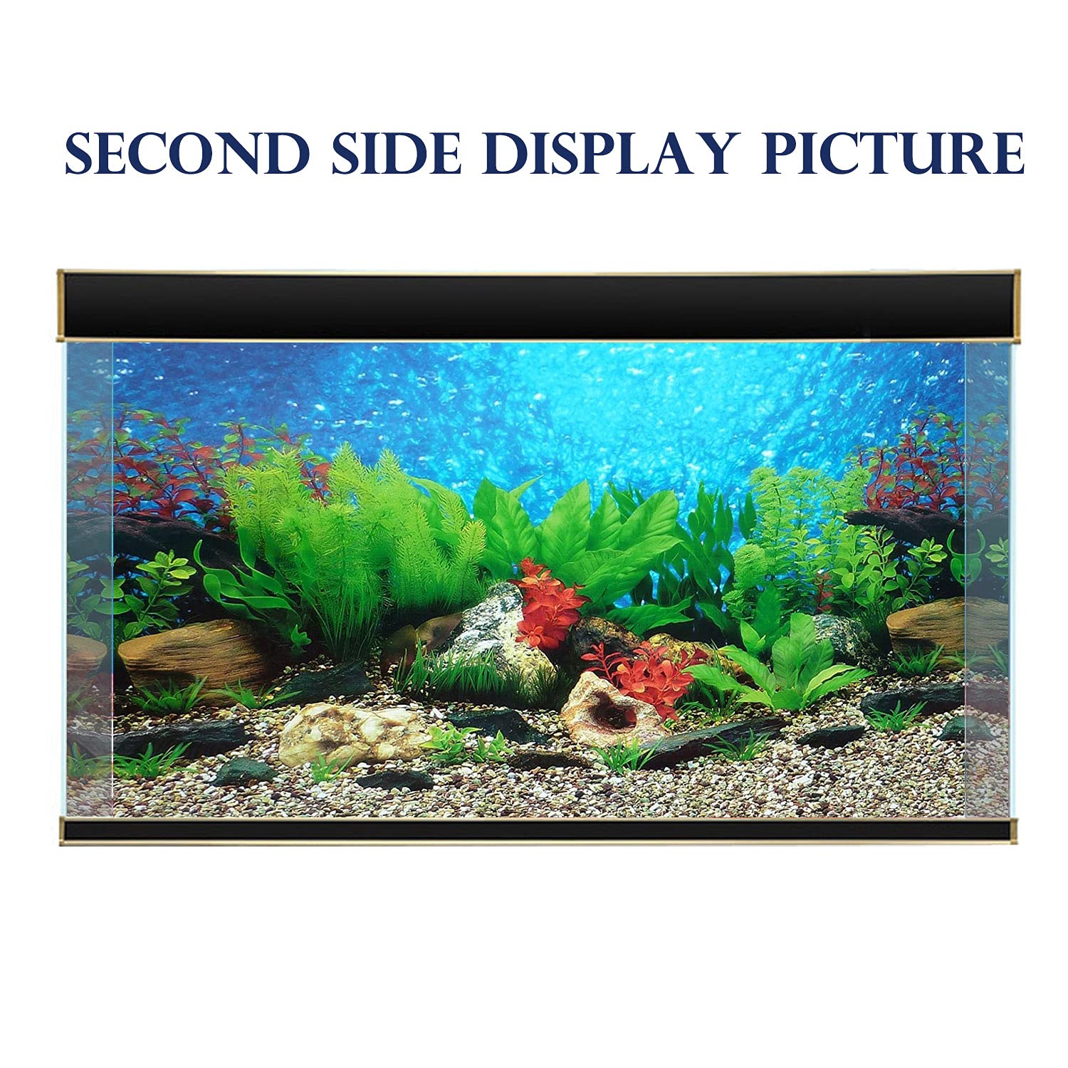 ELEBOX New 23 x 71 Fish Tank Background 2 Sided River Bed & Lake Background Aquarium