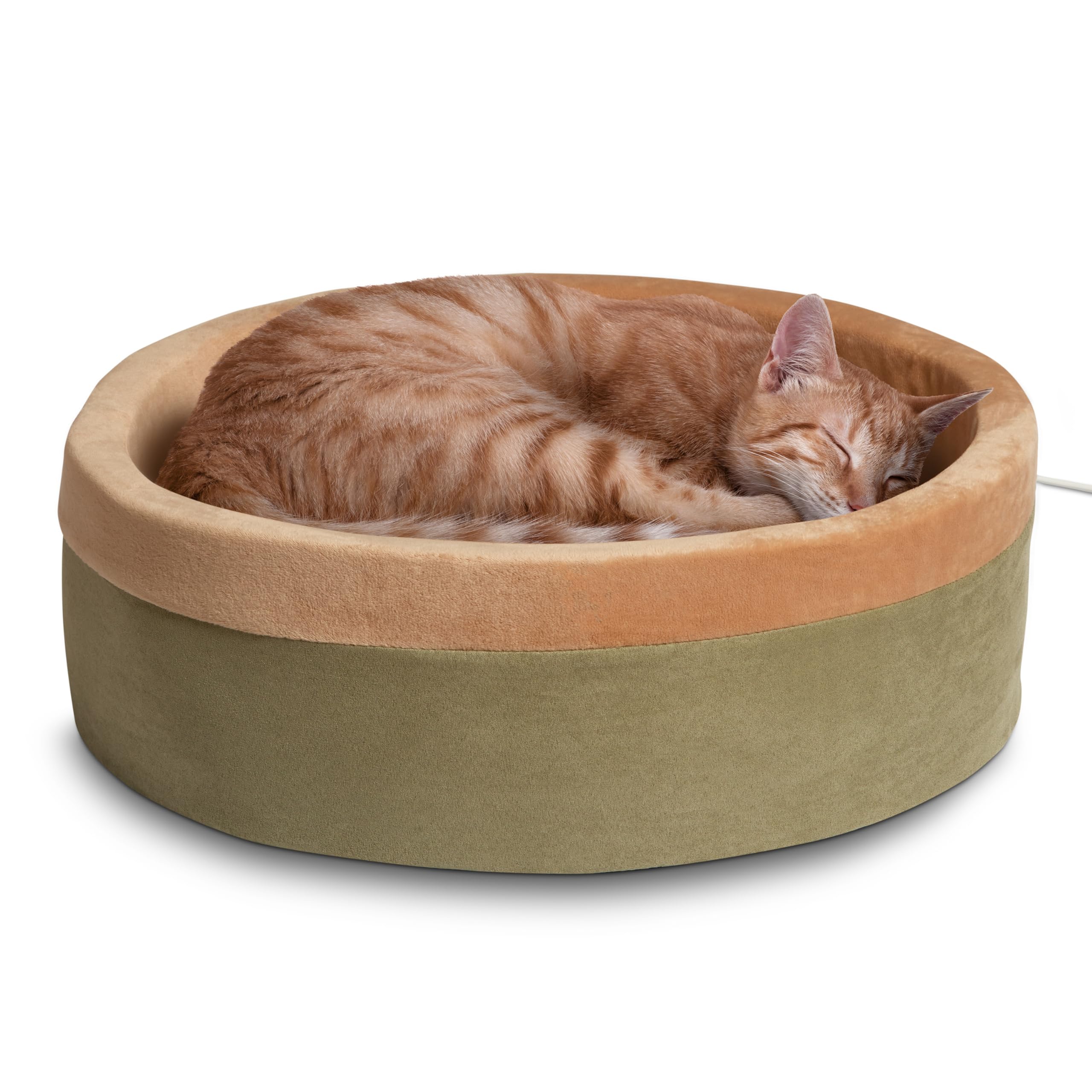 K&H Pet Products Thermo-Kitty Bed Heated Cat Beds For Large Indoor Cats & Dogs, Calming Warming Pillow Pet Bed, Machine Washable