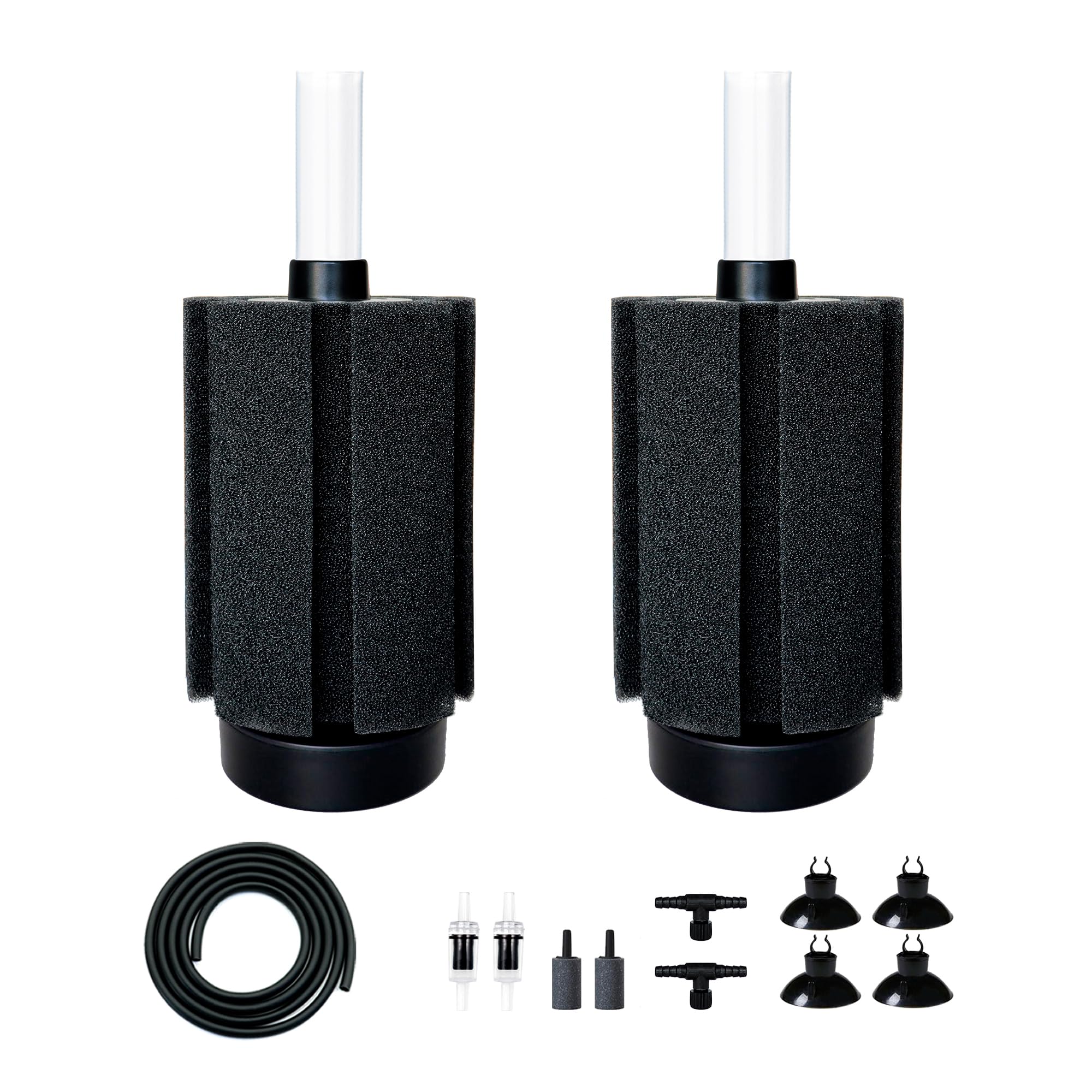 Dvhey 2Pcs Aquarium Sponge Filter,30 Gallon Fish Tank Sponge Filter With Airstone Breeding Fry Betta Shrimp For Fish Tank 10 Gal
