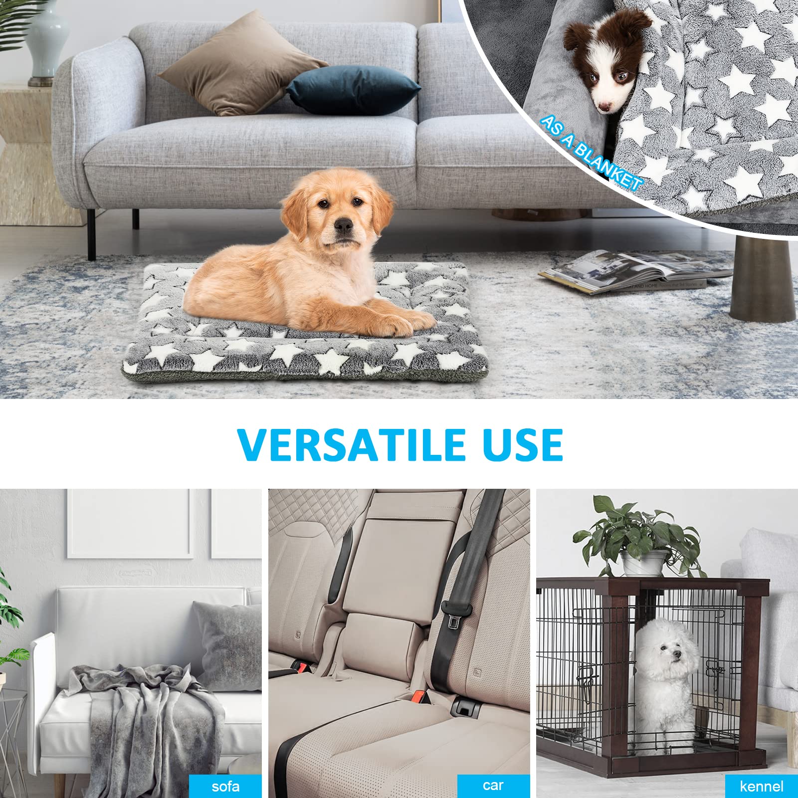 Kigmmro Dog Bed Mat, Machine Washable Pet Bed Pad For 30-Inch Kennel, Reversible Dog Crate Pad For Medium Small Dogs, Portable And Soft Pet Bed Mat