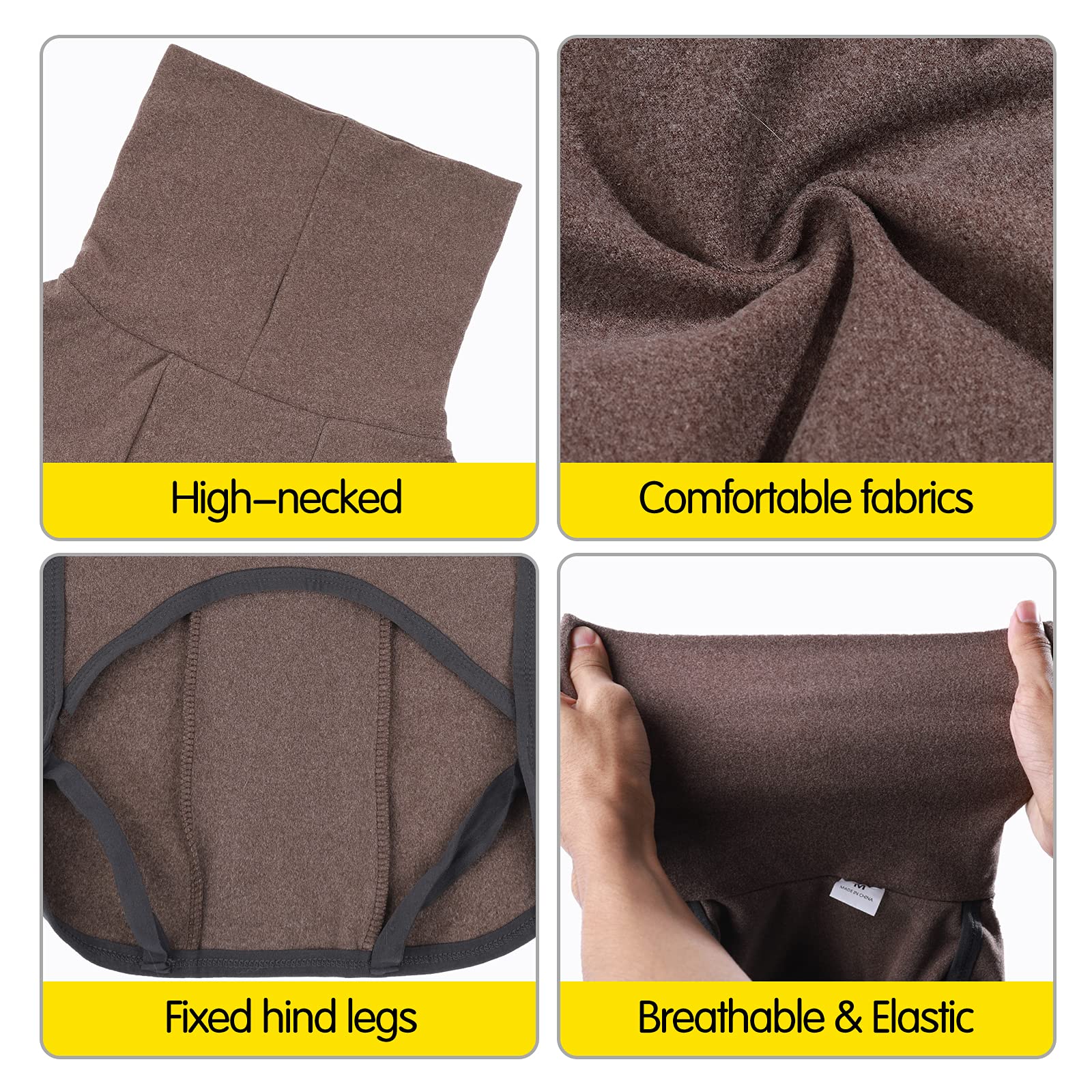 Dog Sweater Pullover Cold Weather Vest For Dogs Dog Sweatshirt & Jacket For Indoor And Outdoor Use (Small, Brown)
