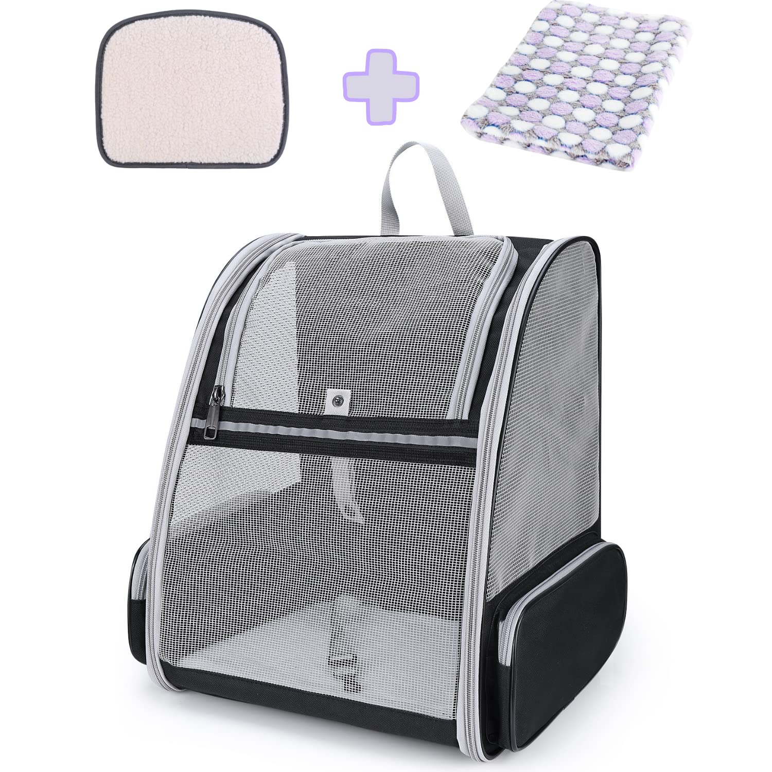 LOLLIMEOW Pet Carrier Backpack for Dogs & Cats, Airline Approved, Mesh Green, 15.2” x 11.4” x 16.5”, Fully Ventilated, Model